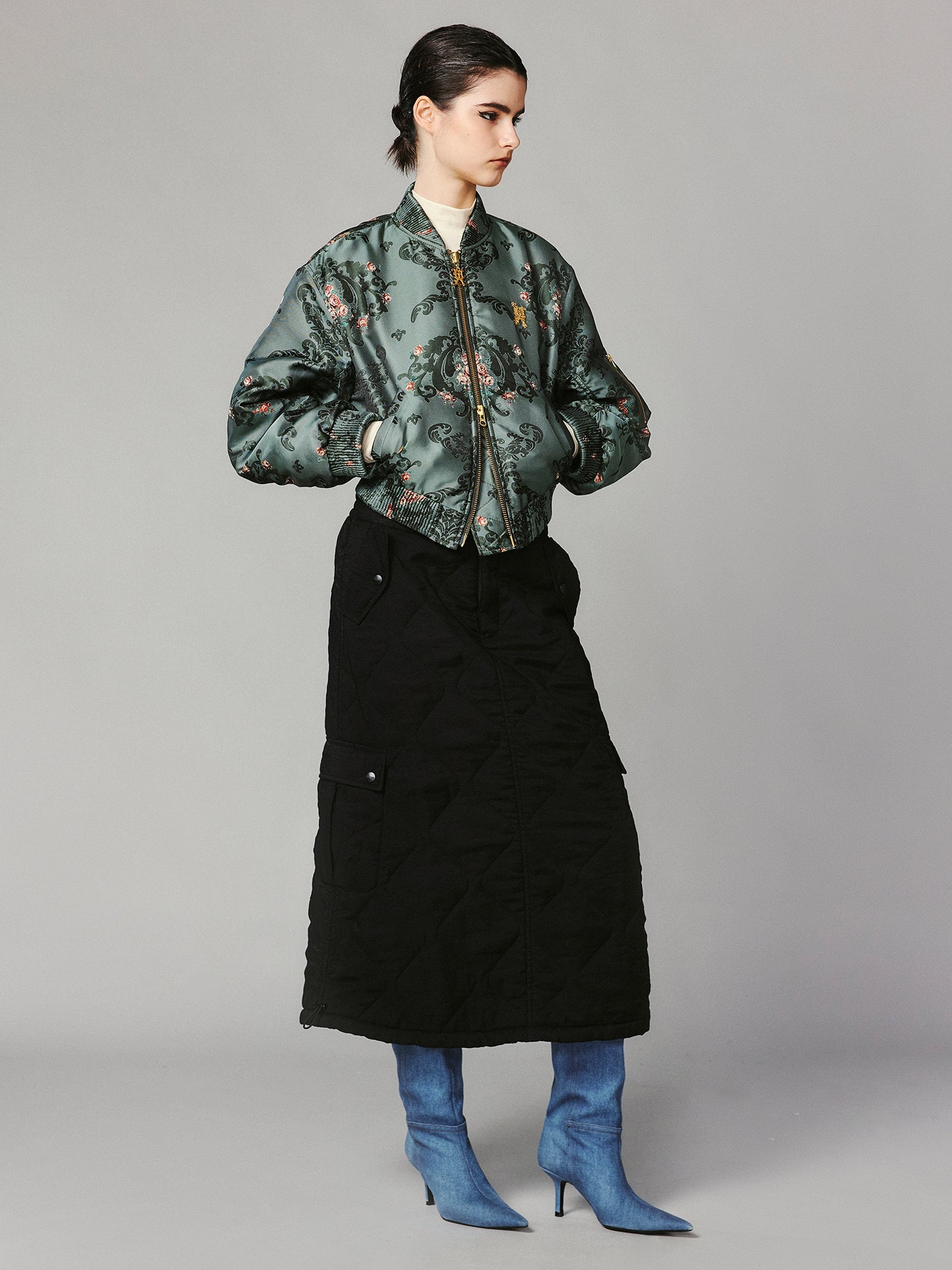 Jacquard bomber jacket