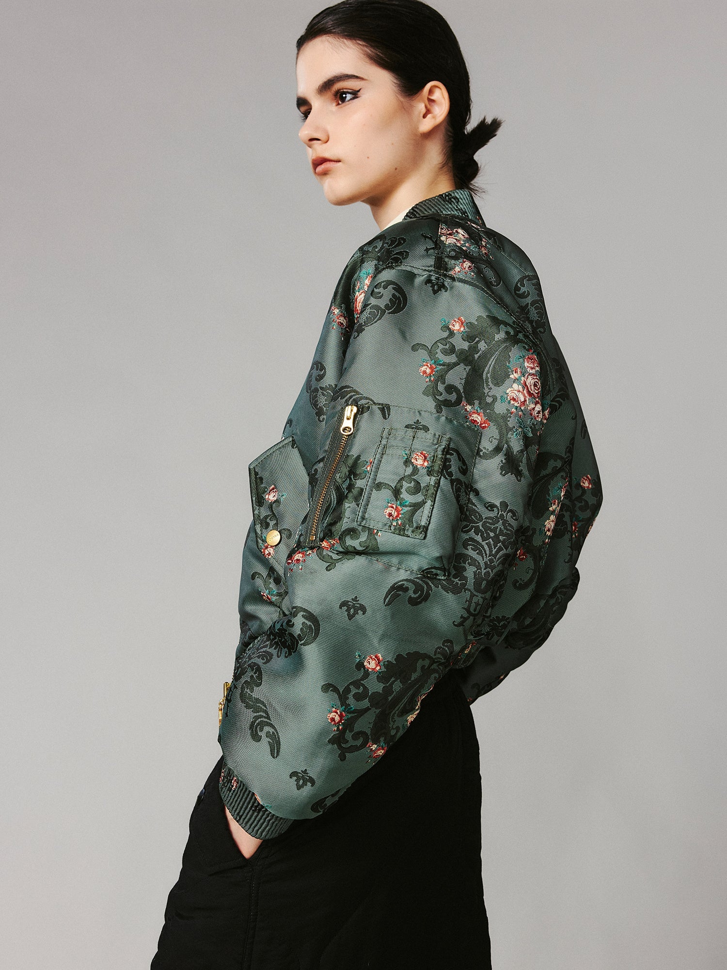 Jacquard bomber jacket