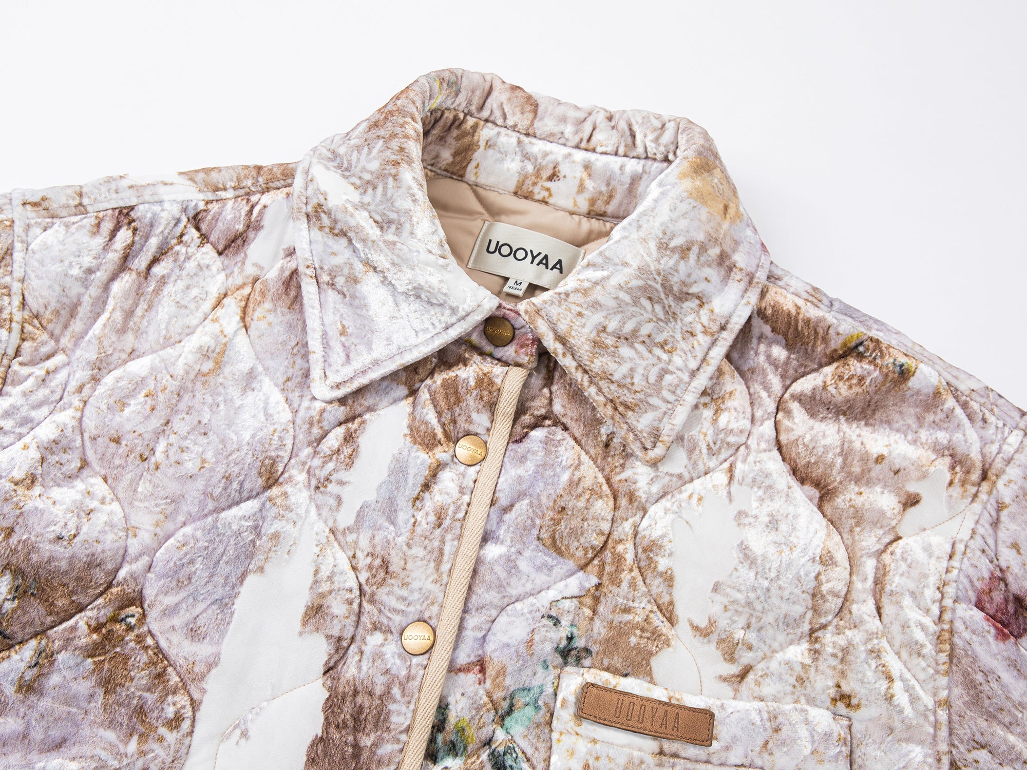 Floral wallpaper velvet burnout shacket