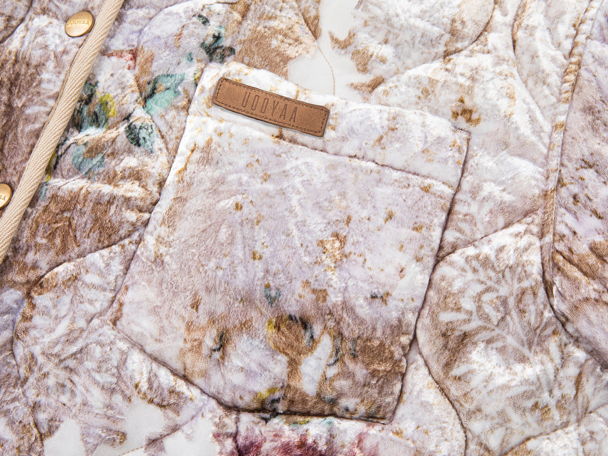 Floral wallpaper velvet burnout shacket