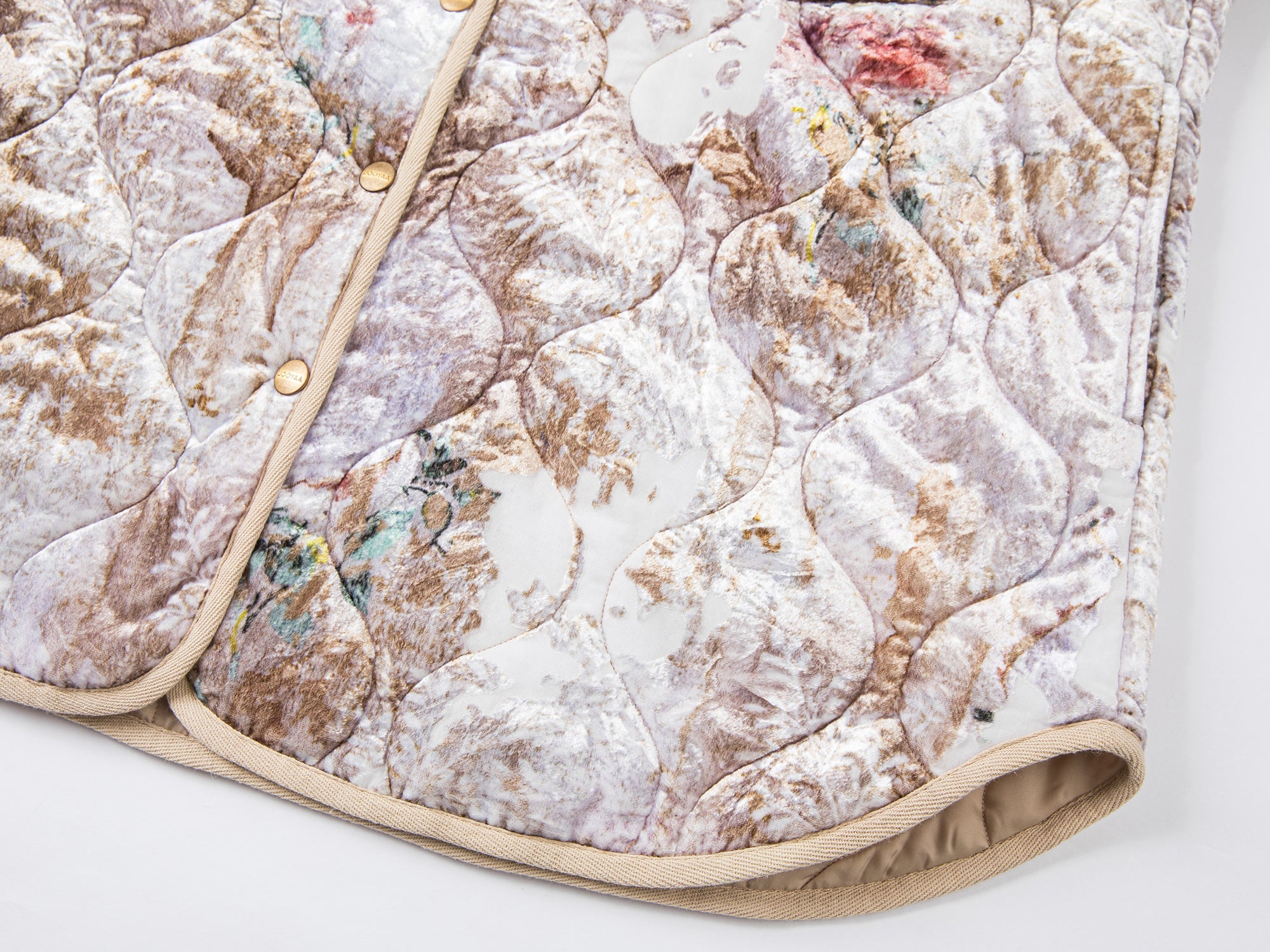 Floral wallpaper velvet burnout shacket