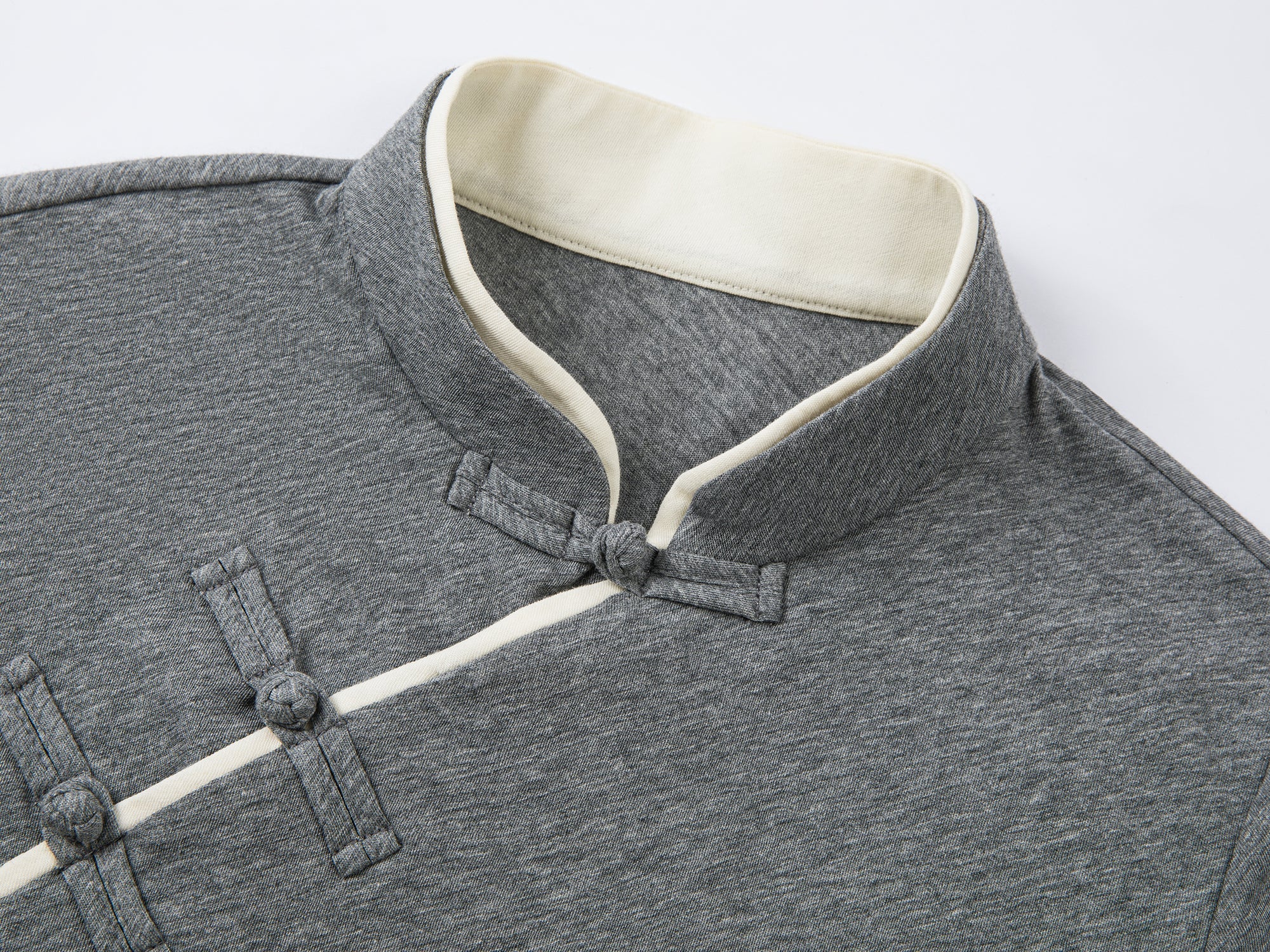 Asymmetrical frog button long sleeve T-shirt