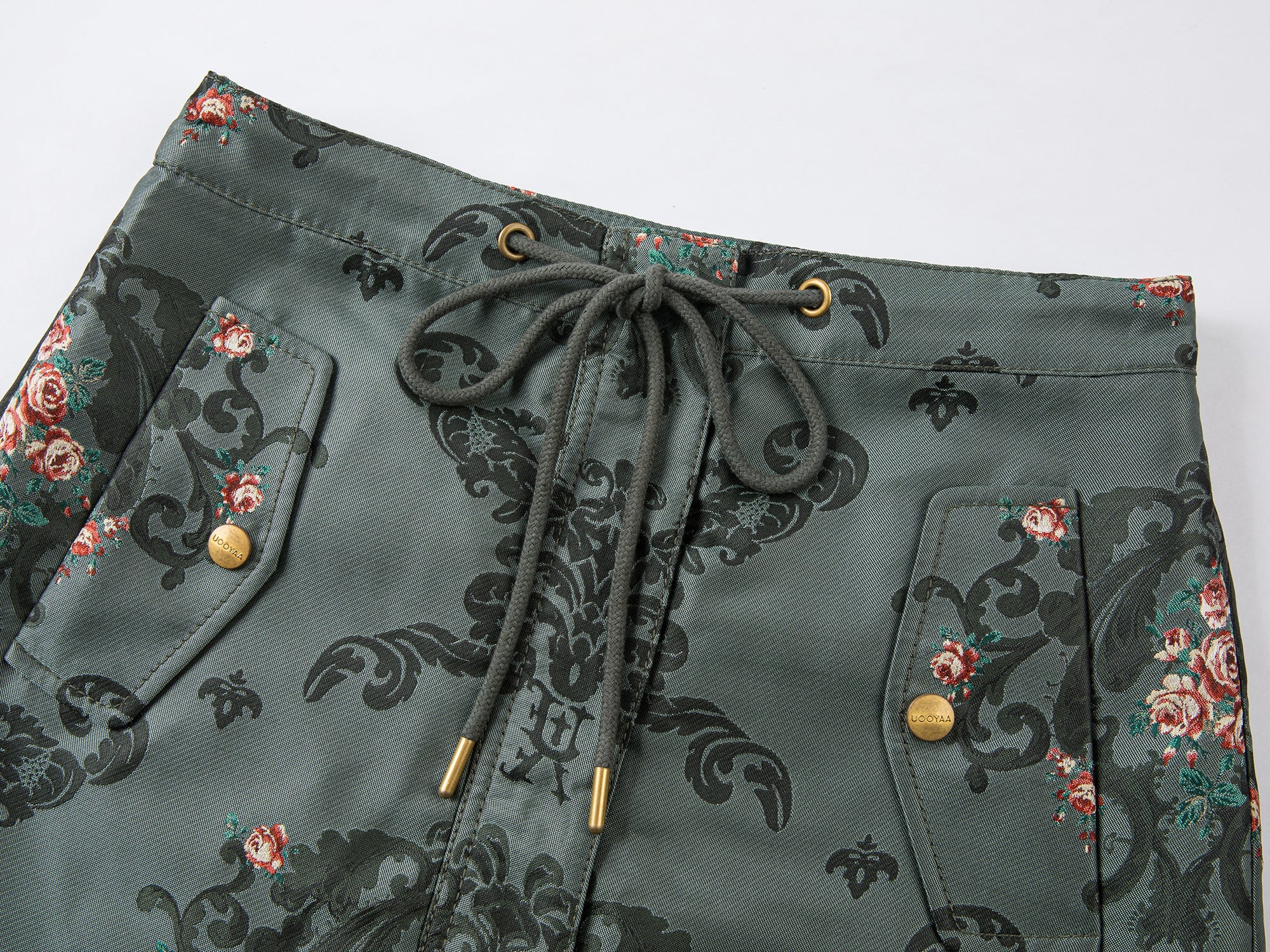 Jacquard utility mini skirt