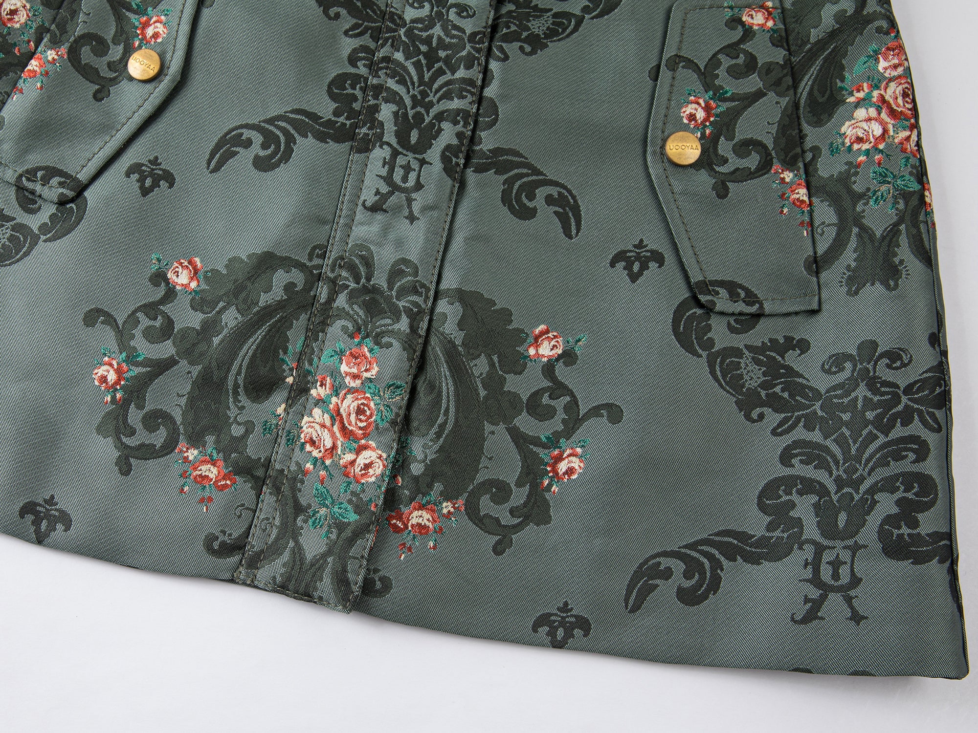 Jacquard utility mini skirt