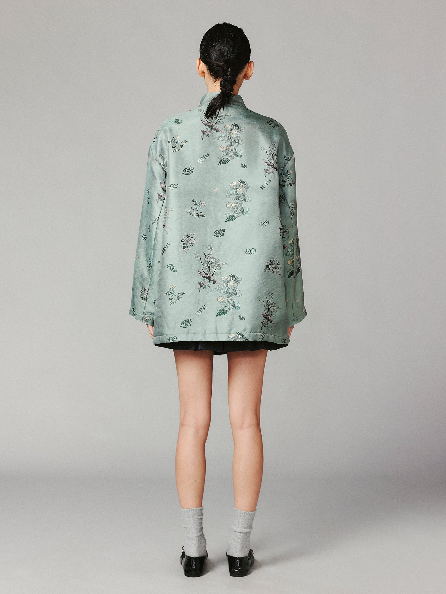 Dragon and phoenix jacquard vintage cotton jacket