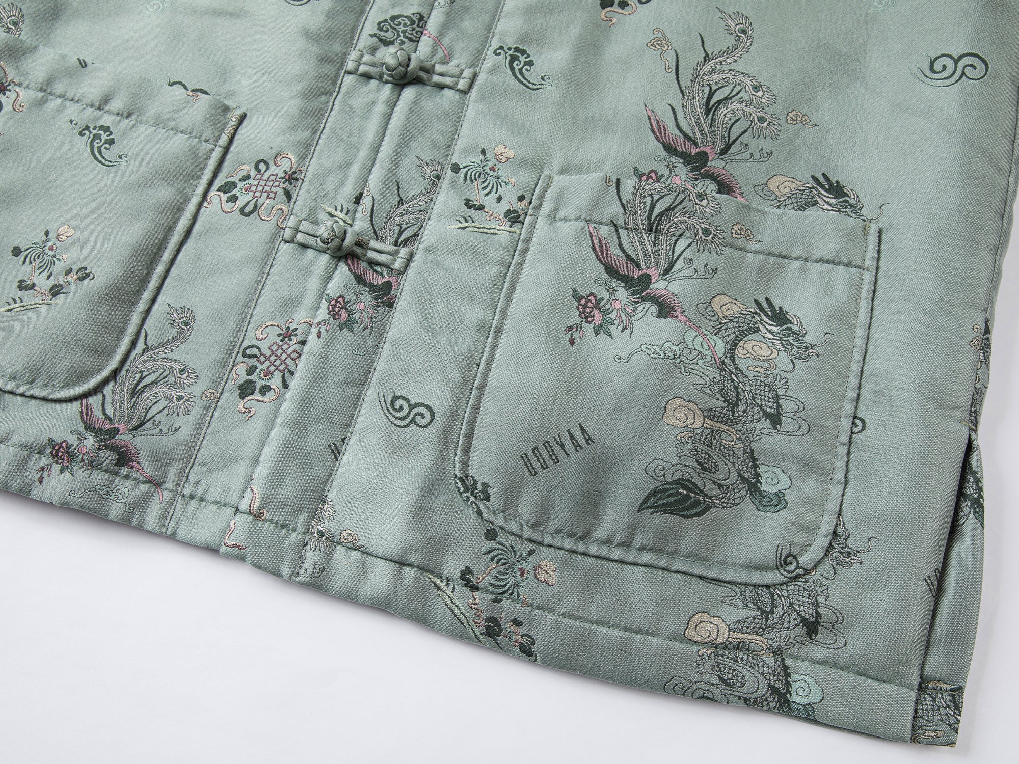 Dragon and phoenix jacquard vintage cotton jacket