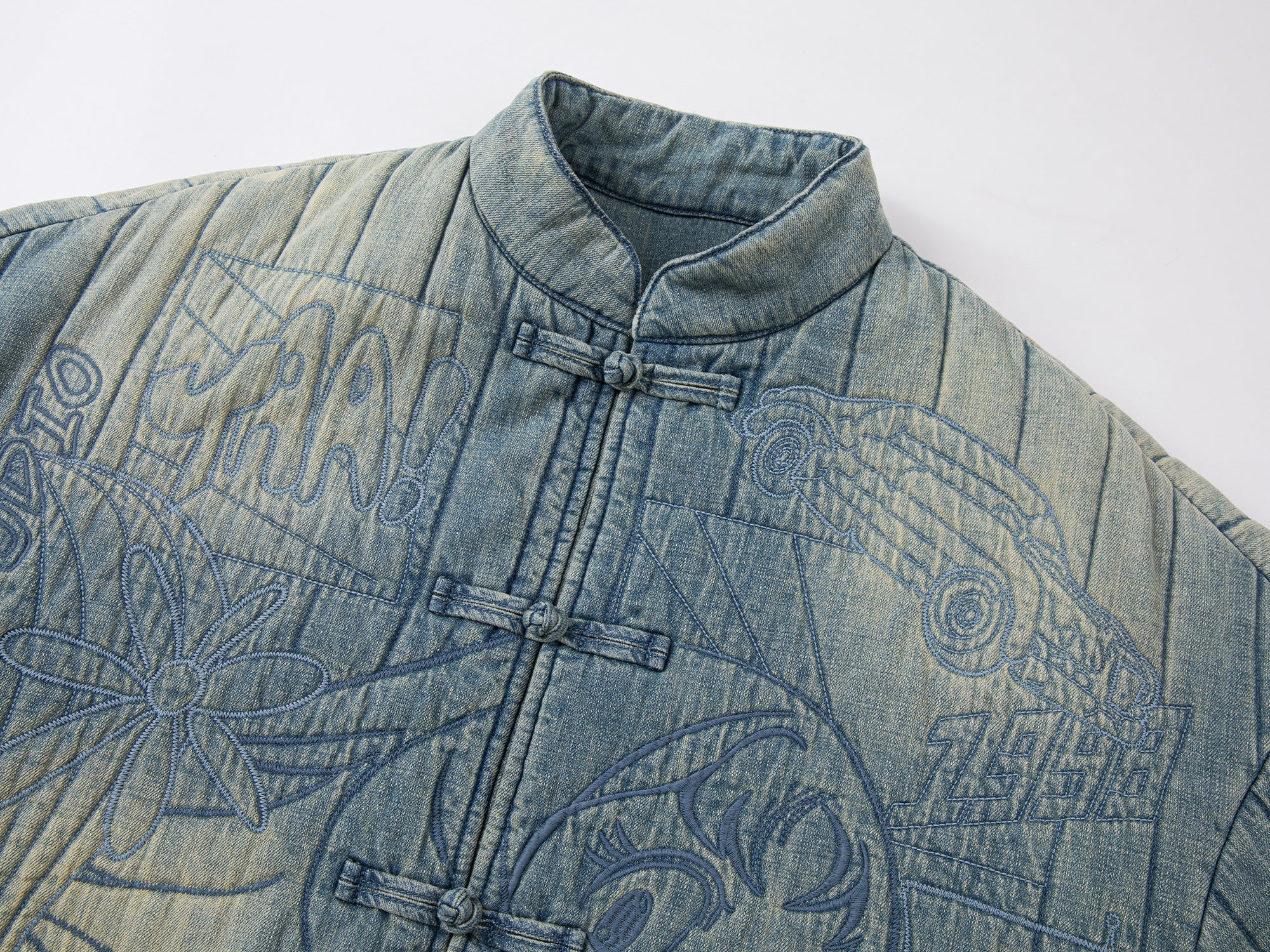 Playful anime girl denim vintage cotton jacket