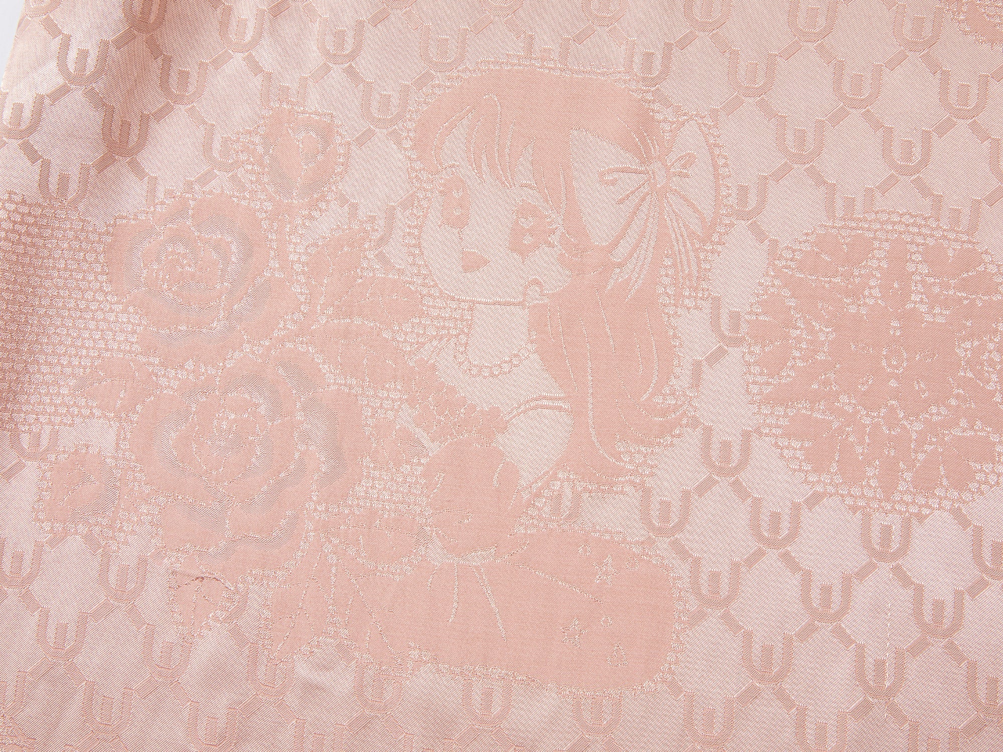 Vintage anime girl satin jacquard asymmetrical placket mandarin collar shirt