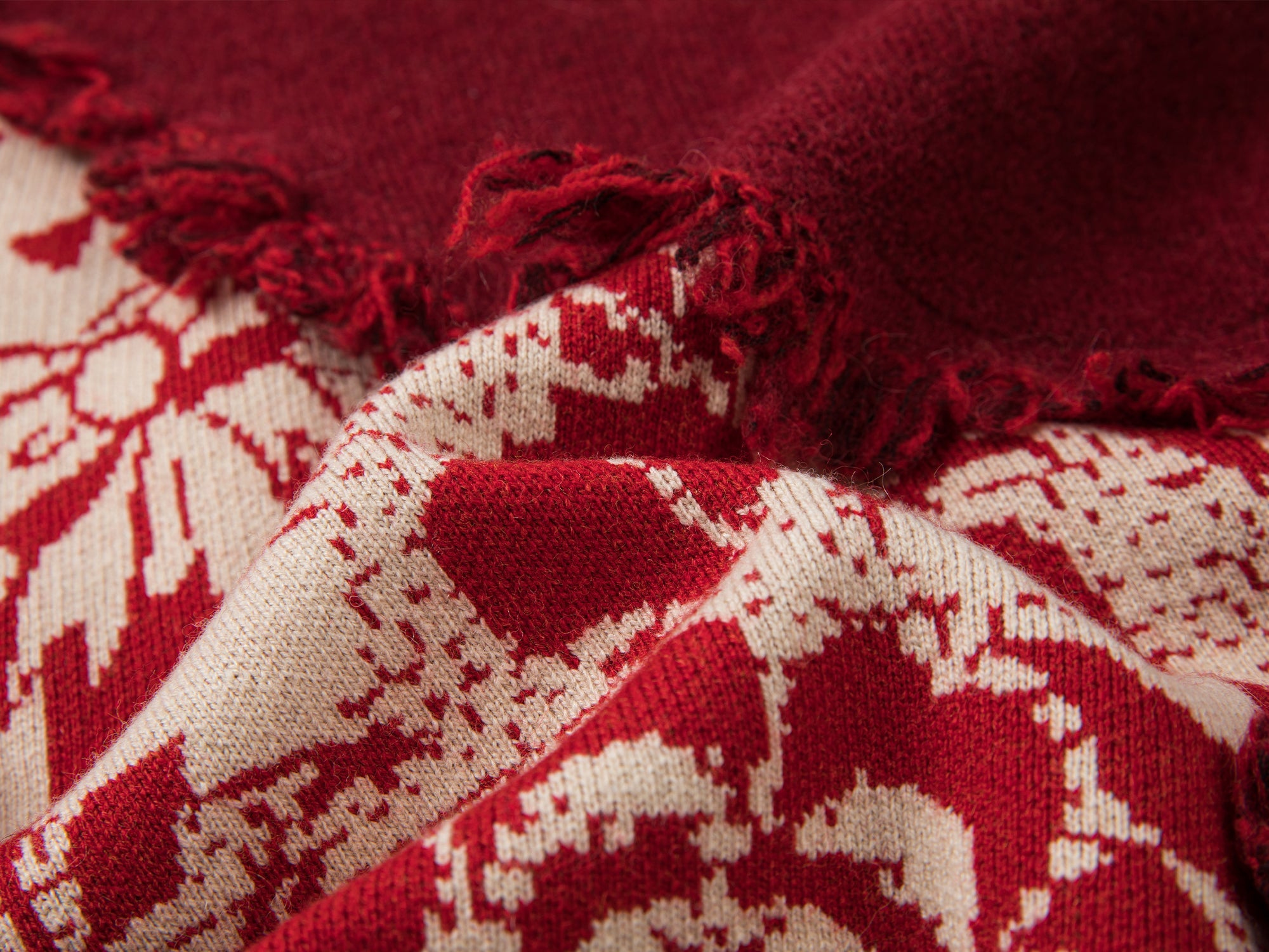 Playful New Year print anime girl pullover sweater with distressed and patched details