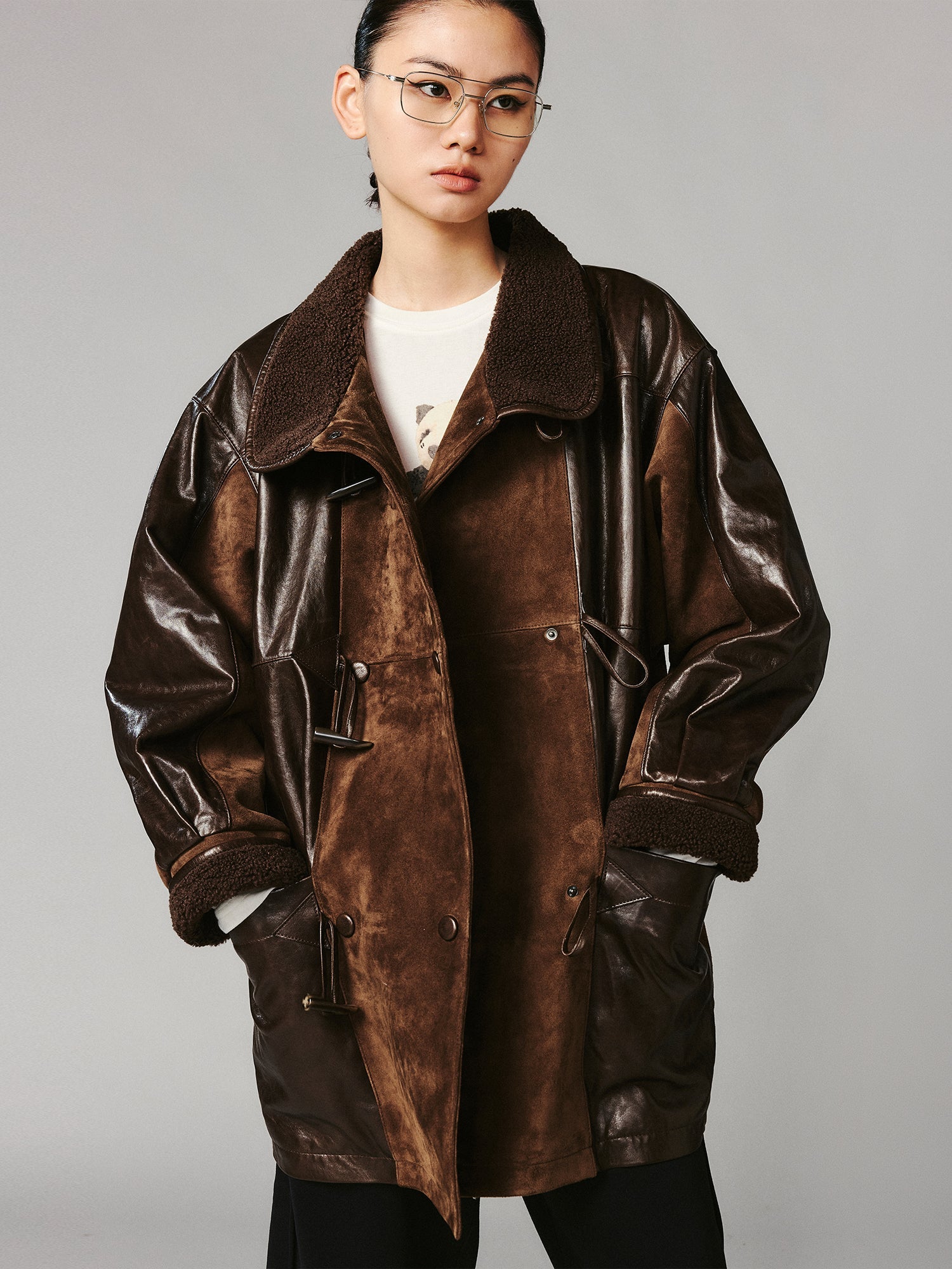 New Vintage 90s sheepskin leather coat
