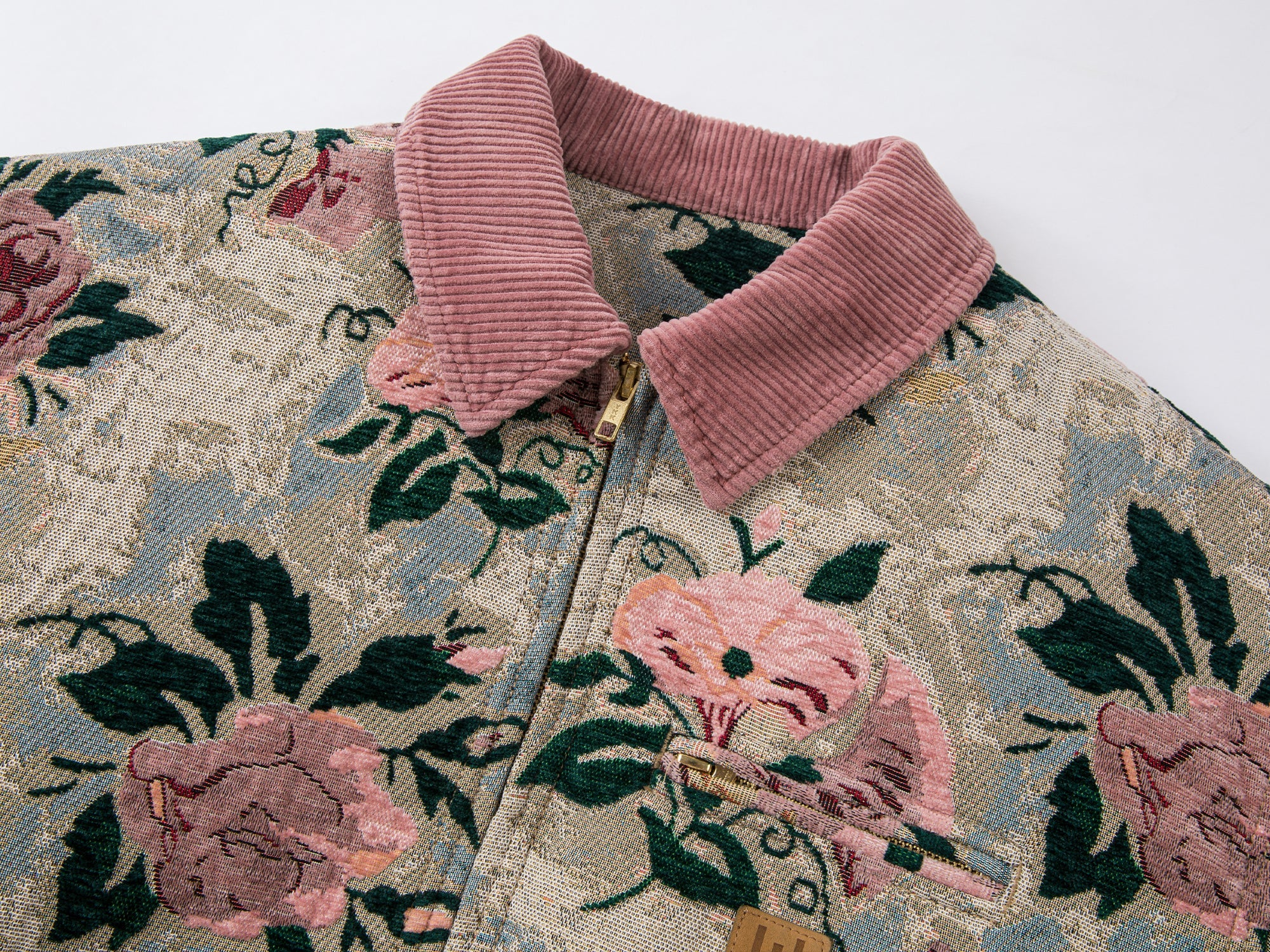 Vintage romantic wallpaper floral Detroit jacket woven blanket coat