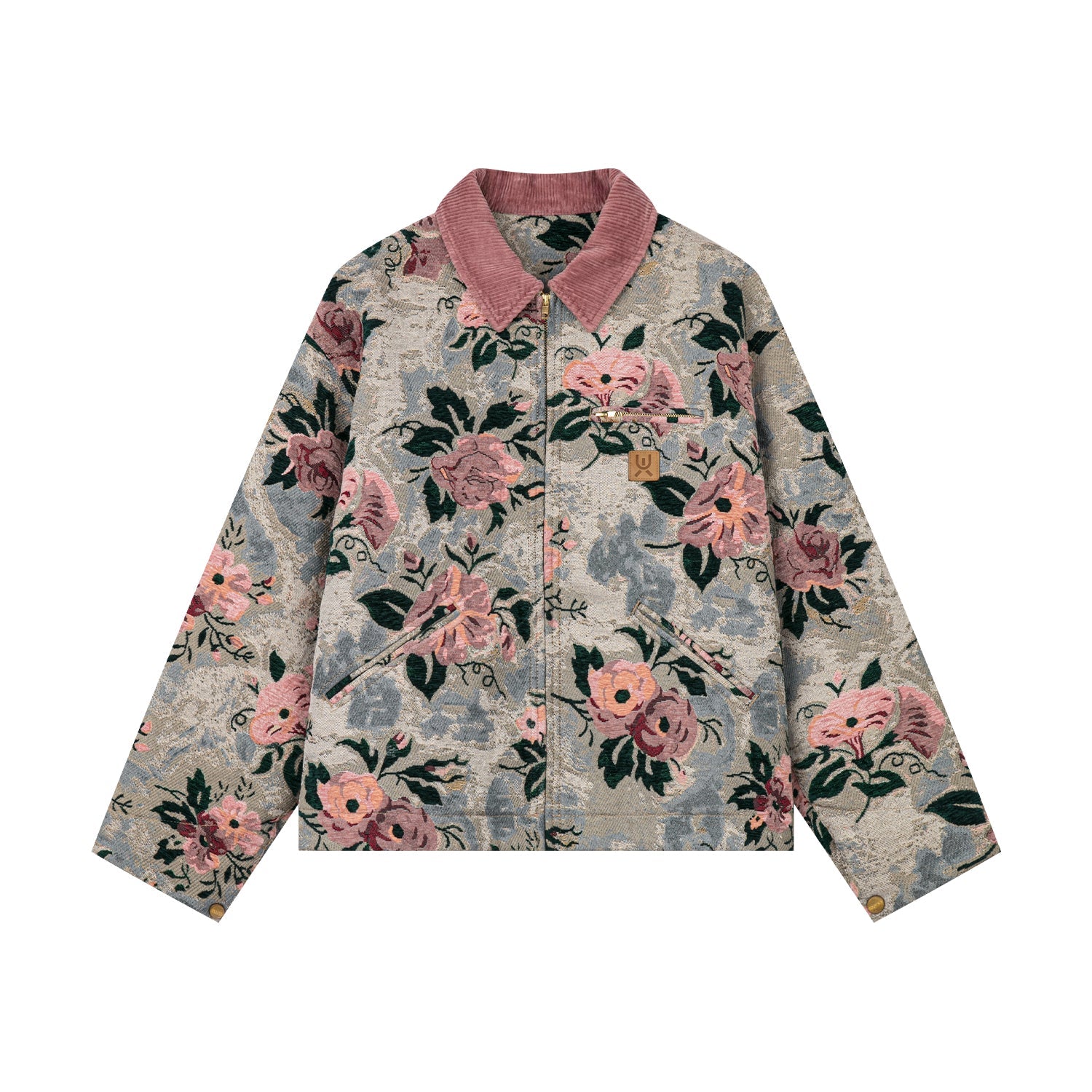 Vintage romantic wallpaper floral Detroit jacket woven blanket coat