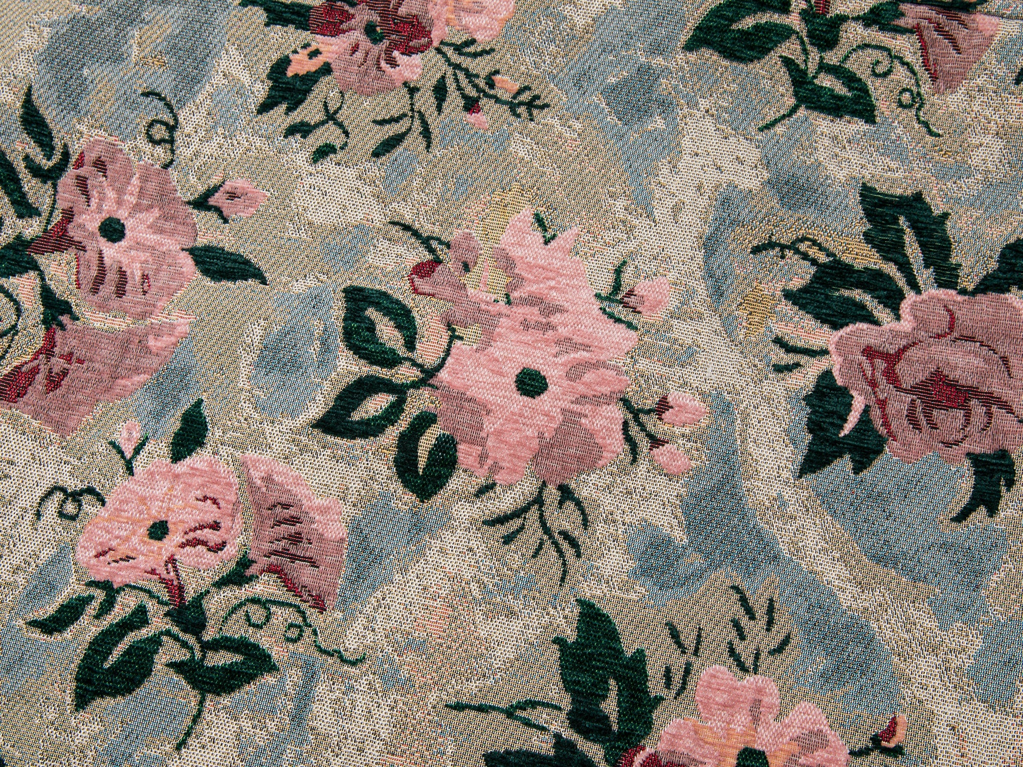 Vintage romantic wallpaper floral shirt-style woven blanket jacket