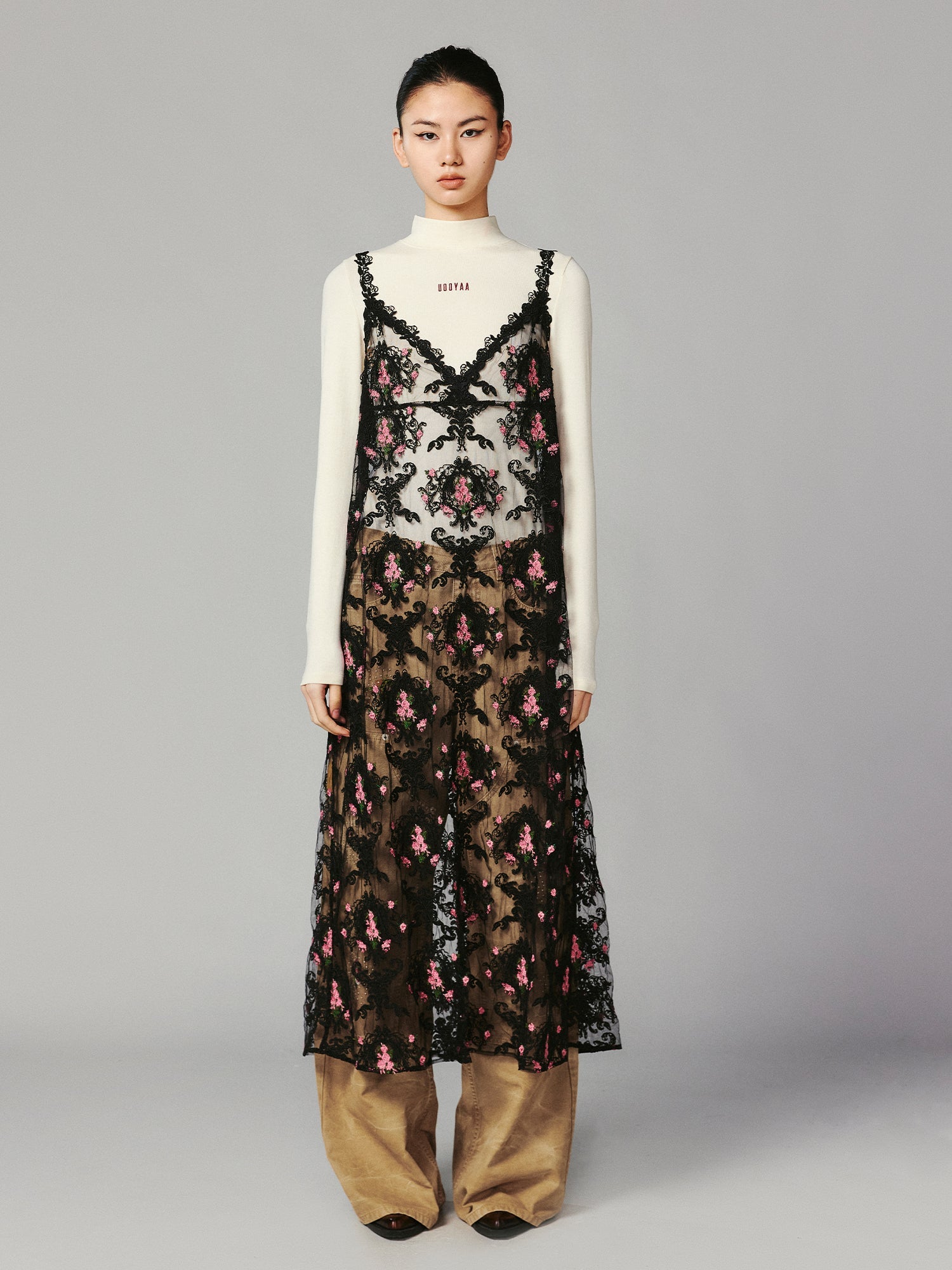 Romantic floral lace camisole dress