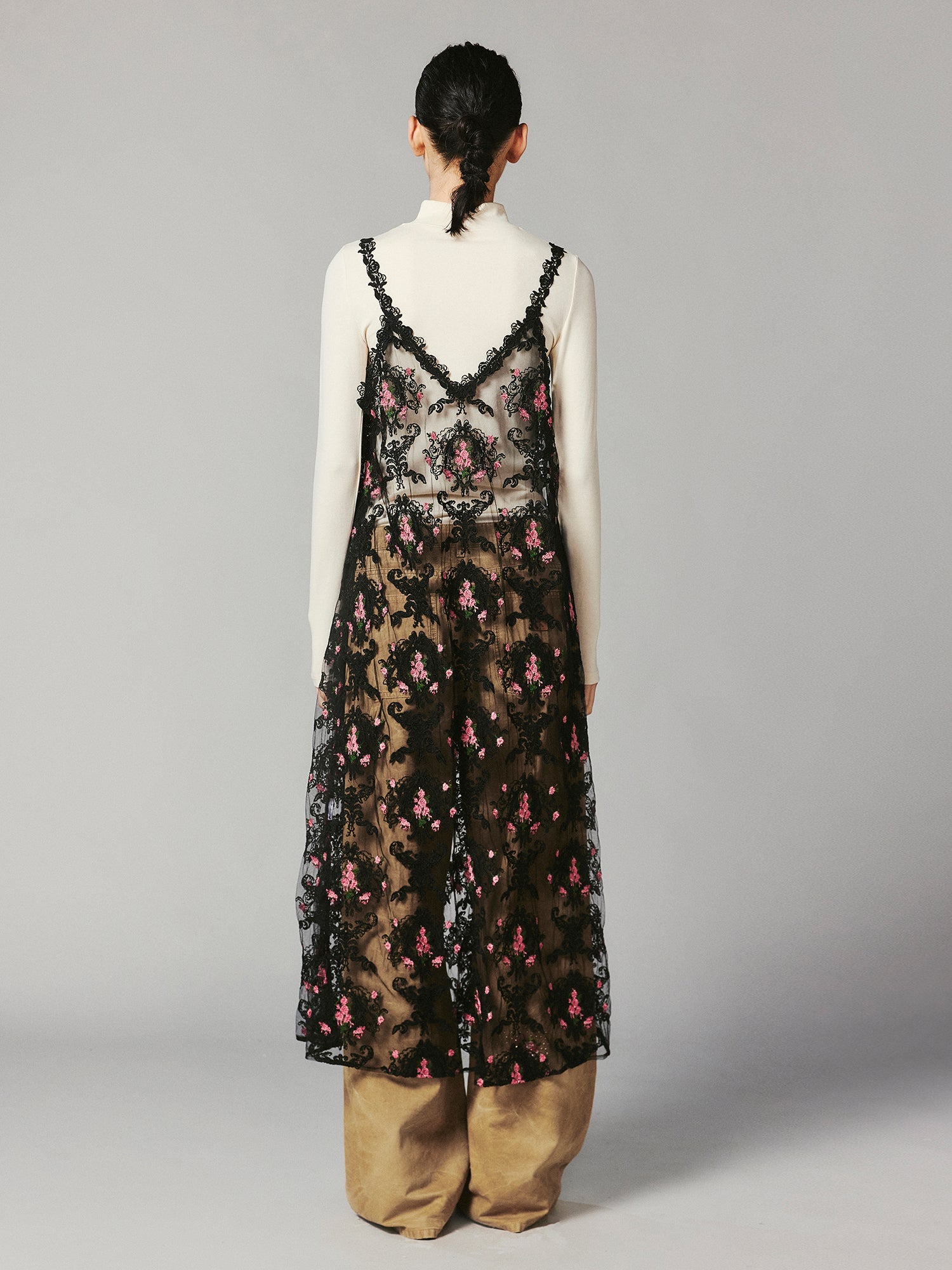 Romantic floral lace camisole dress