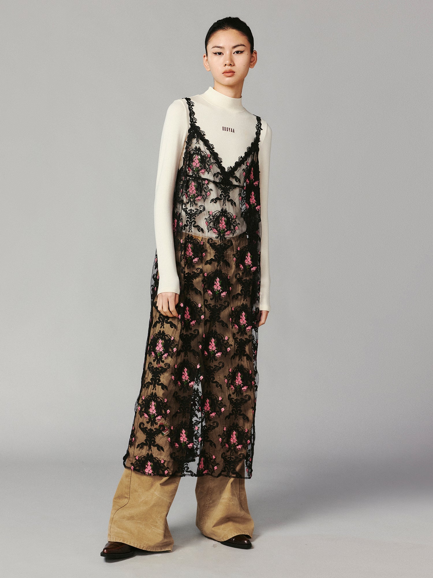 Romantic floral lace camisole dress