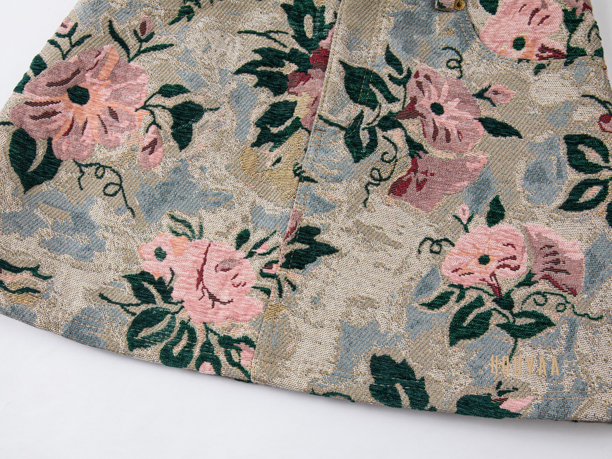 Vintage romantic wallpaper floral jacquard woven skirt