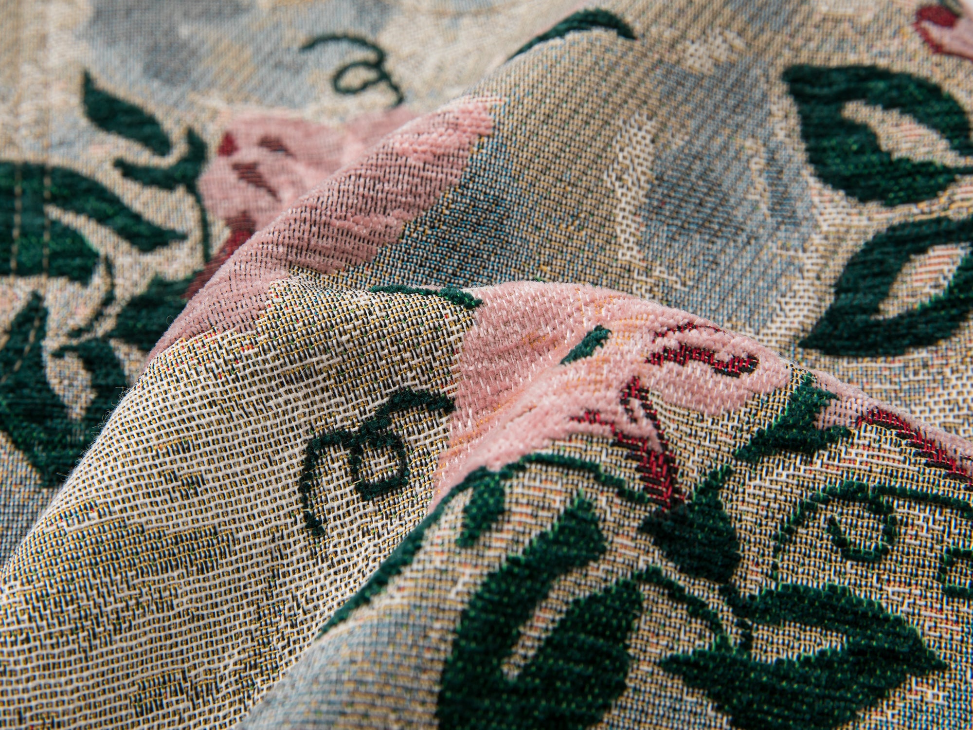 Vintage romantic wallpaper floral jacquard woven skirt