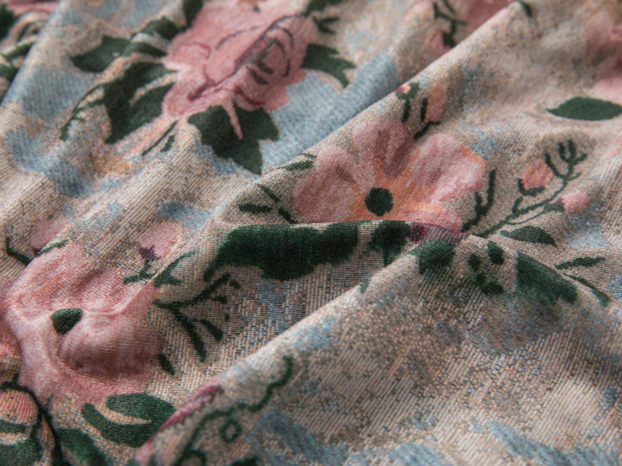 Vintage romantic wallpaper floral asymmetric velvet cake skirt