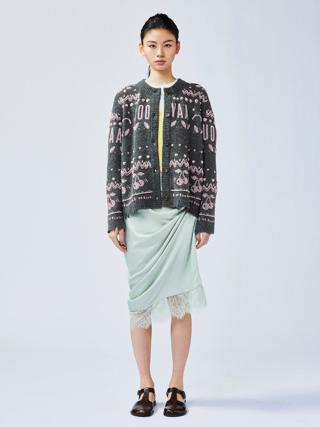 Elegant beaded Fair Isle cardigan