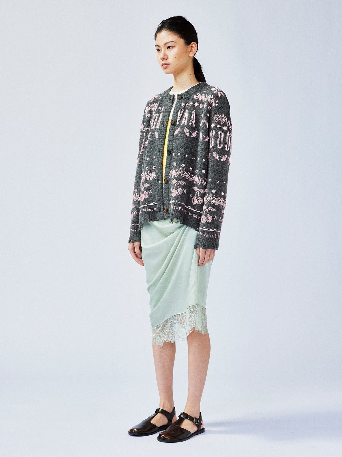 Elegant beaded Fair Isle cardigan