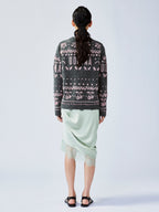 Elegant beaded Fair Isle cardigan