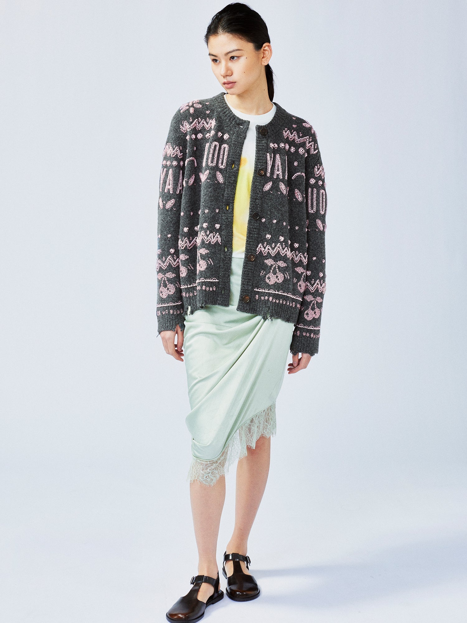 Elegant beaded Fair Isle cardigan