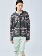 Elegant beaded Fair Isle cardigan