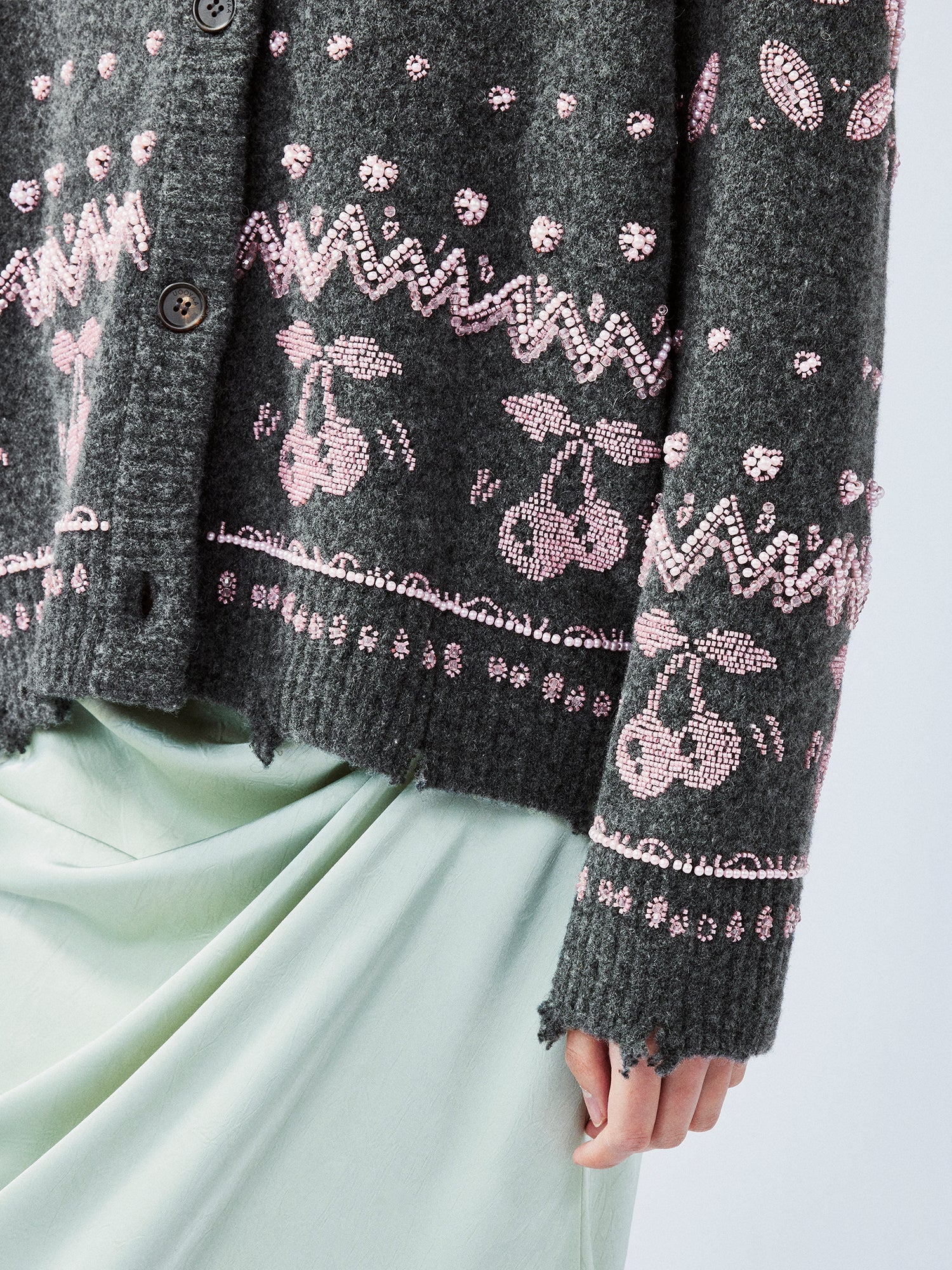 Elegant beaded Fair Isle cardigan