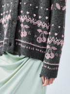 Elegant beaded Fair Isle cardigan