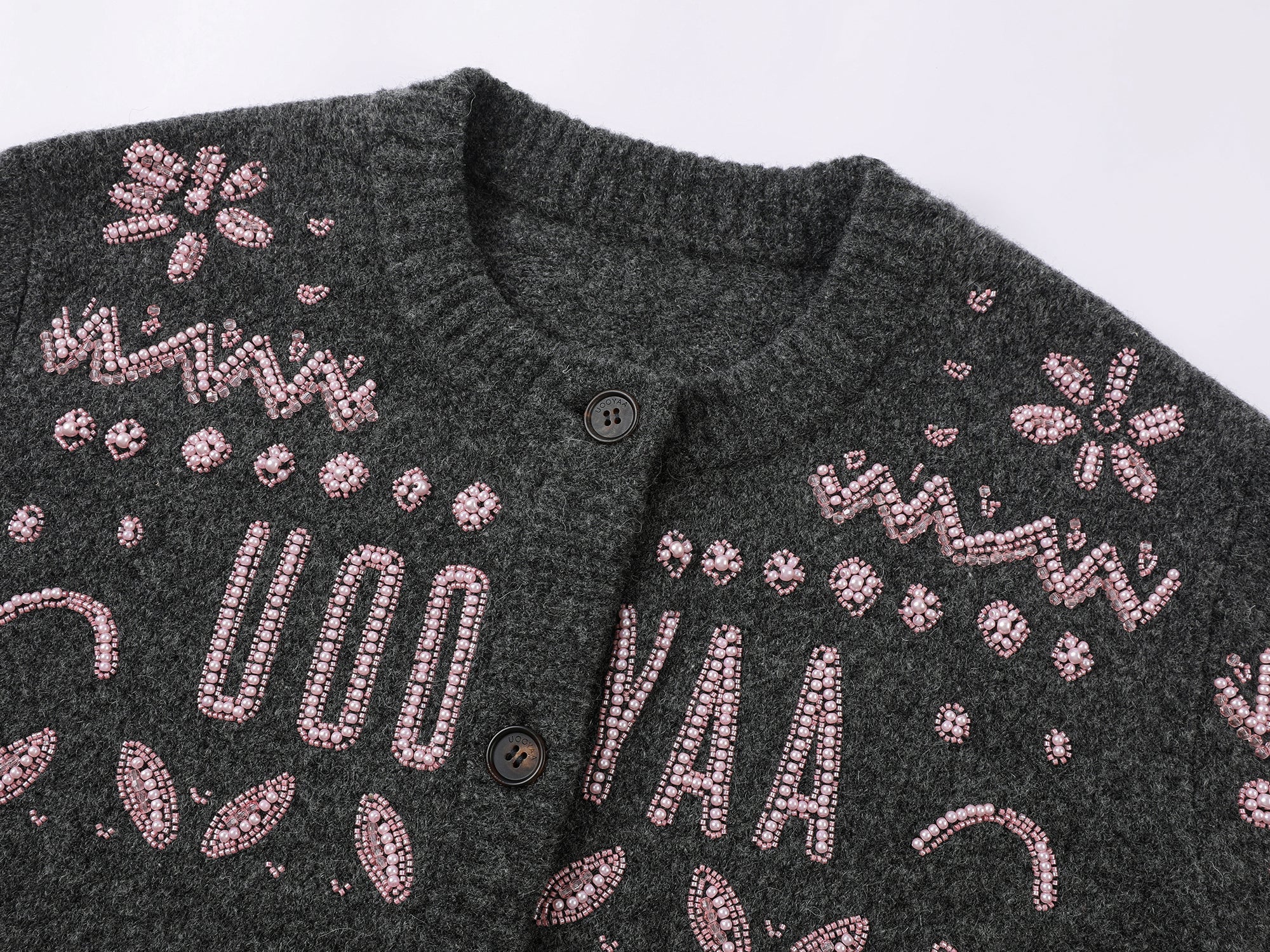 Elegant beaded Fair Isle cardigan