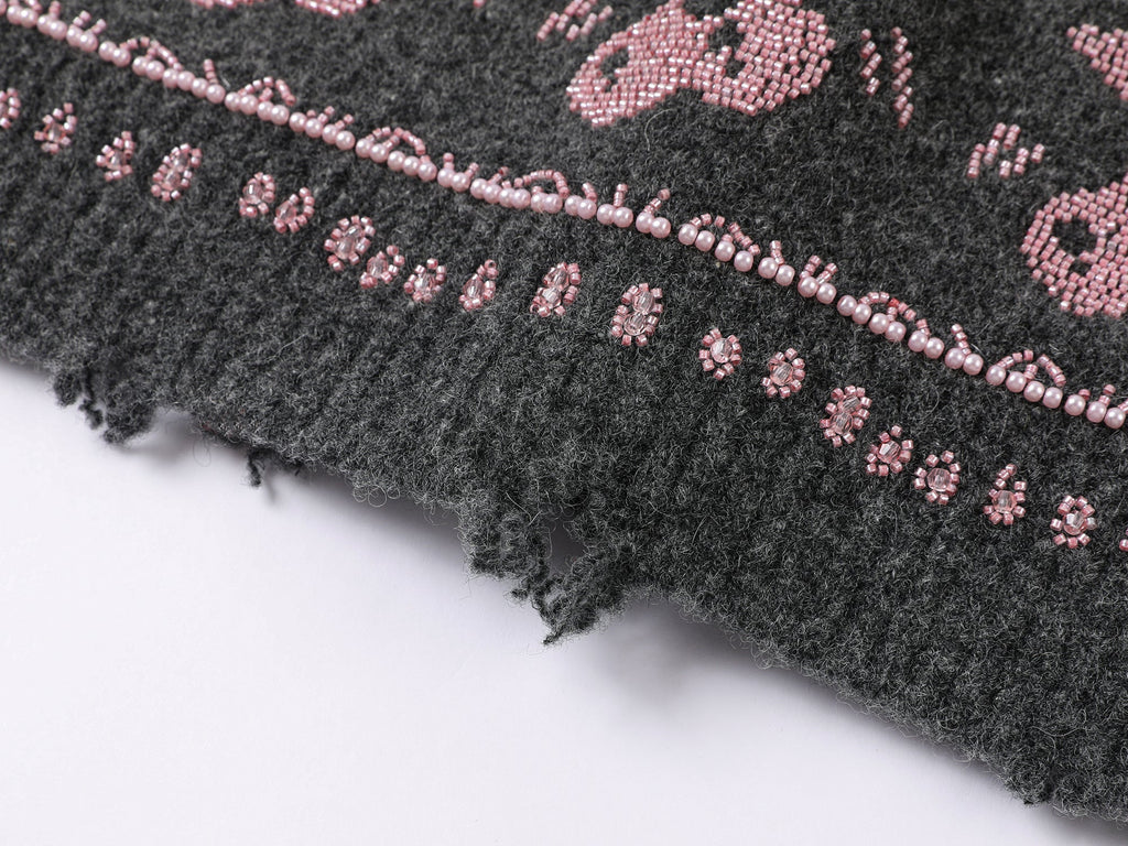 Elegant beaded Fair Isle cardigan