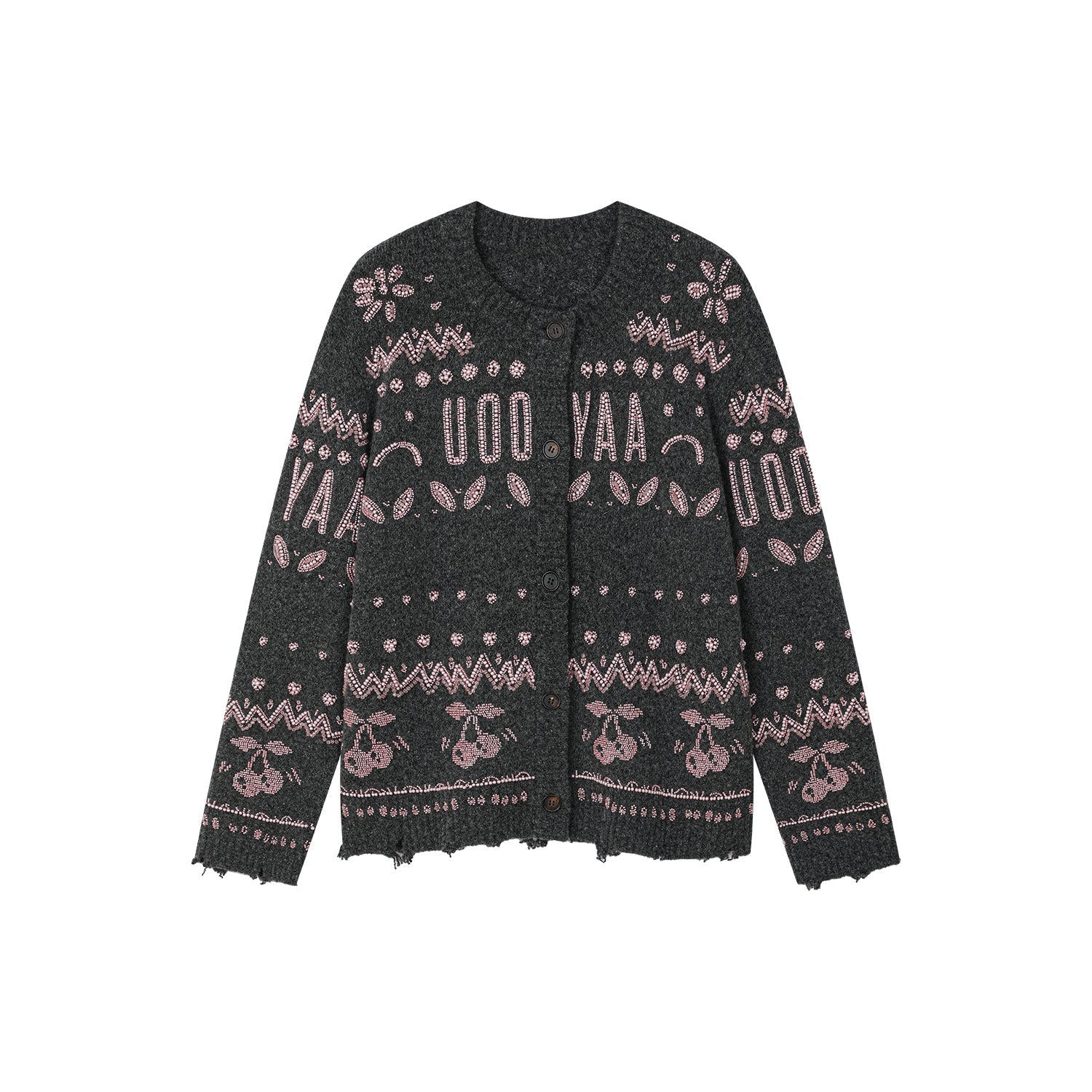 Elegant beaded Fair Isle cardigan