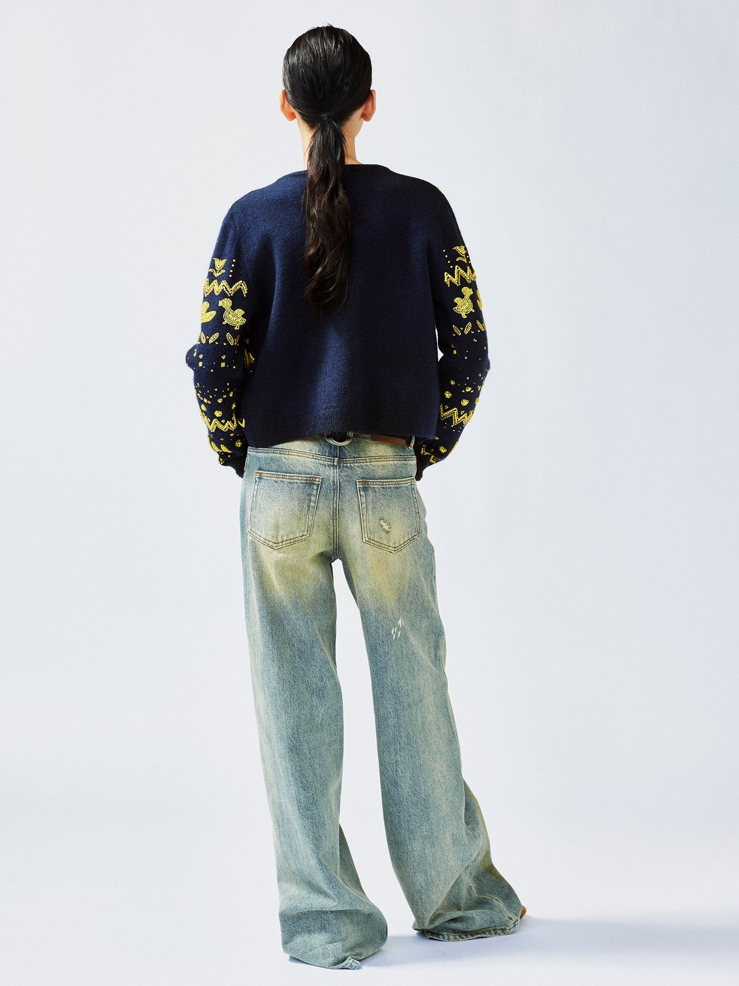 Elegant beaded Fair Isle cardigan