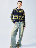 Elegant beaded Fair Isle cardigan