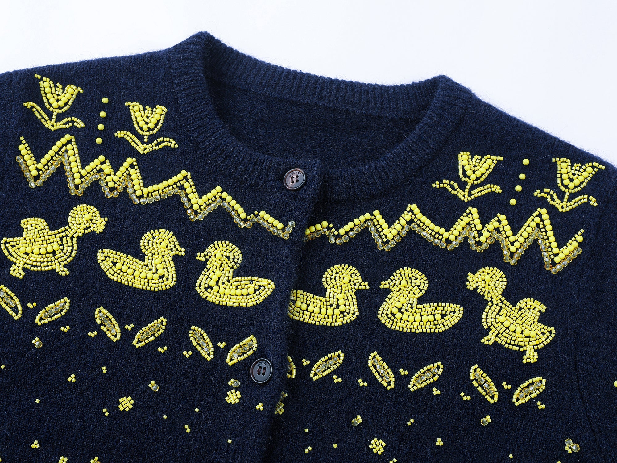 Elegant beaded Fair Isle cardigan