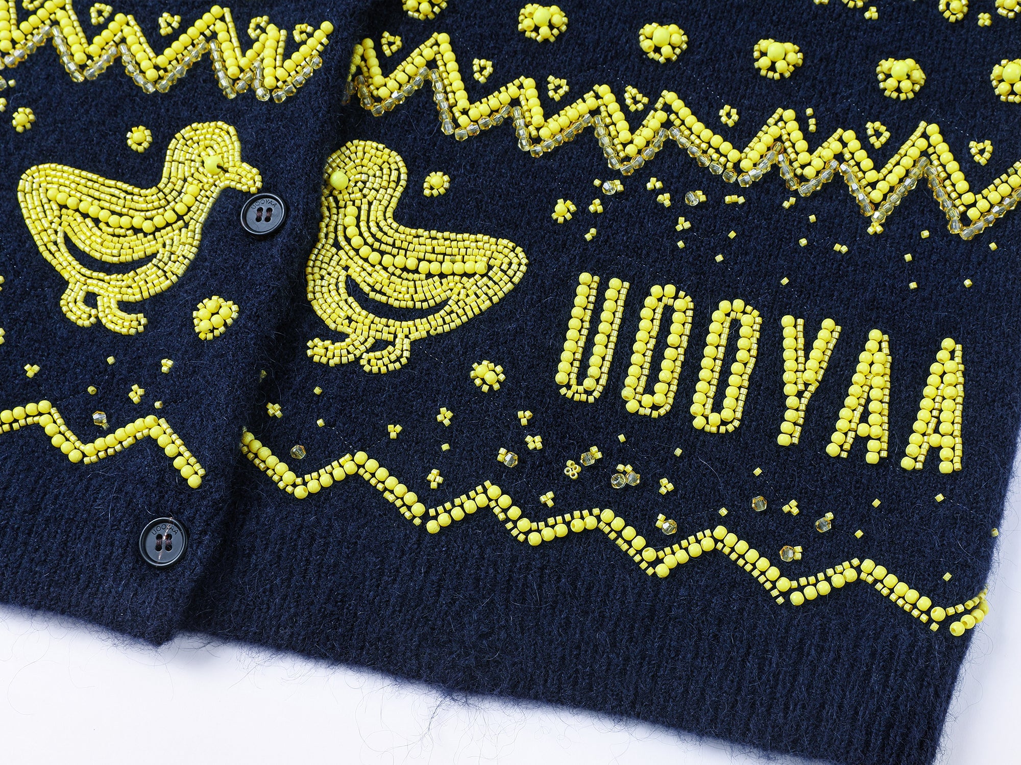 Elegant beaded Fair Isle cardigan