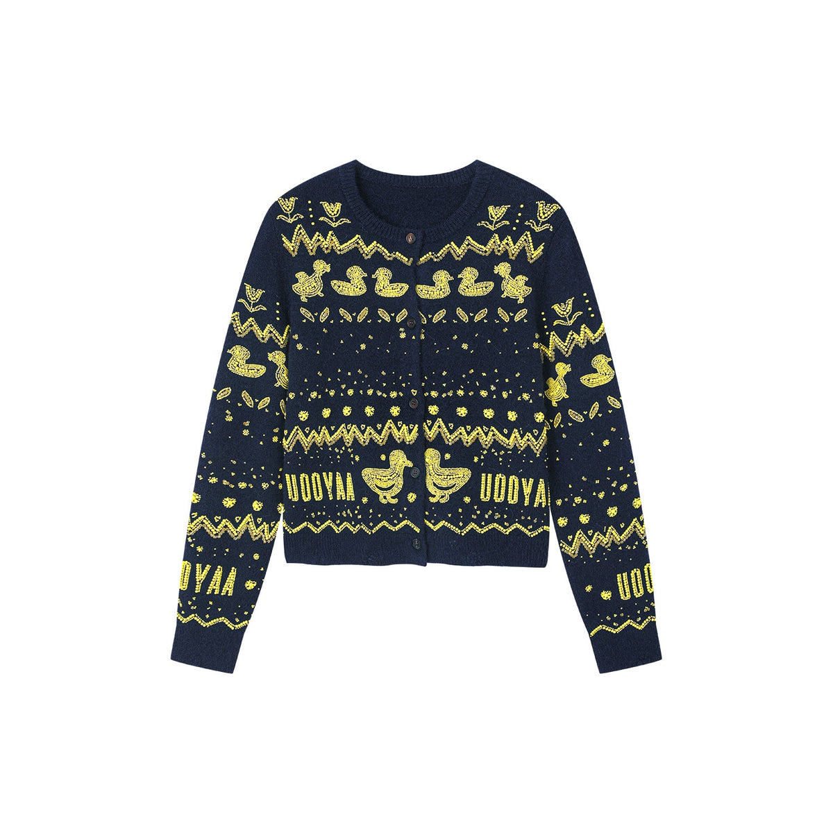 Elegant beaded Fair Isle cardigan