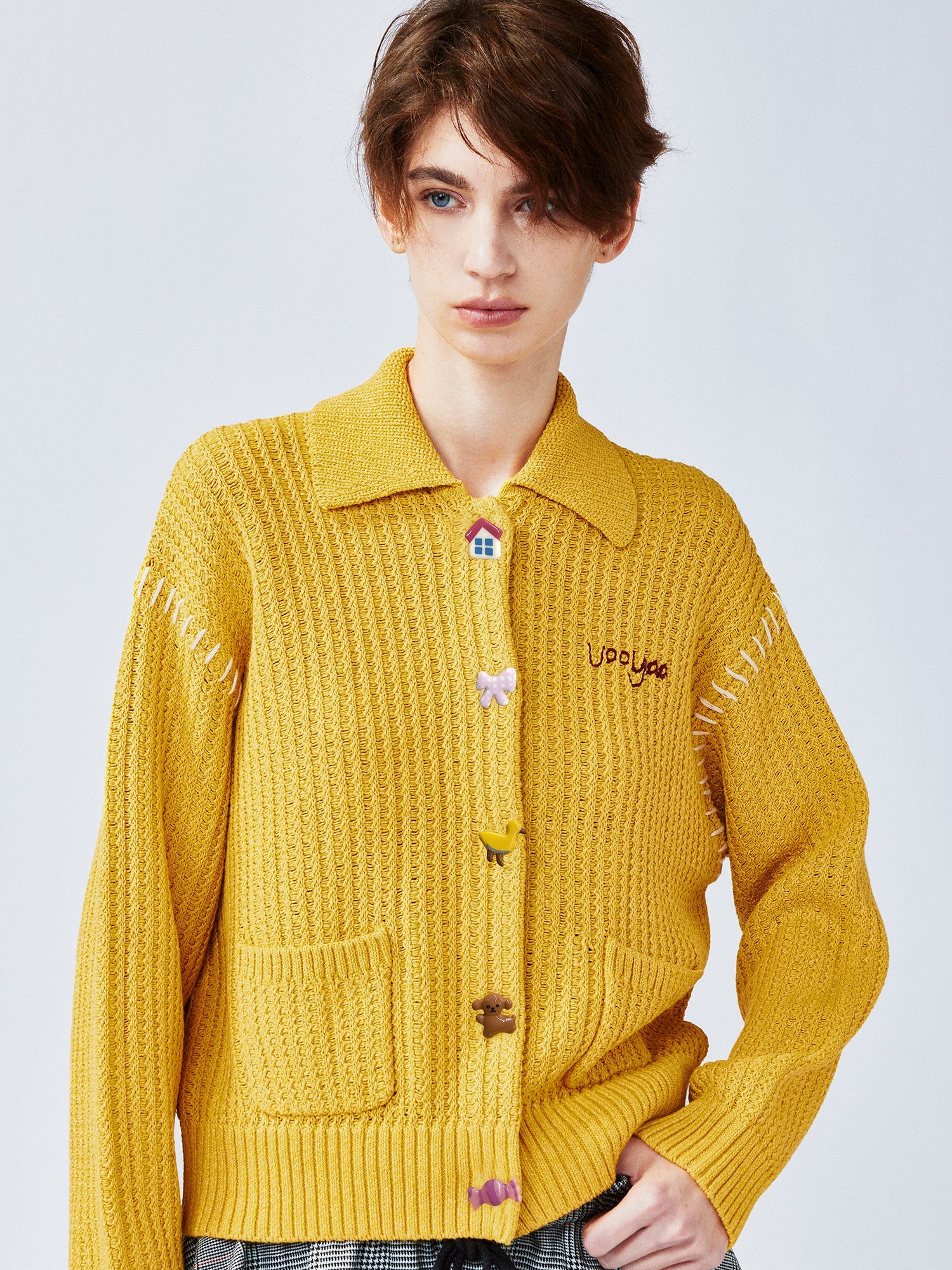 Whimsical button nostalgic cardigan