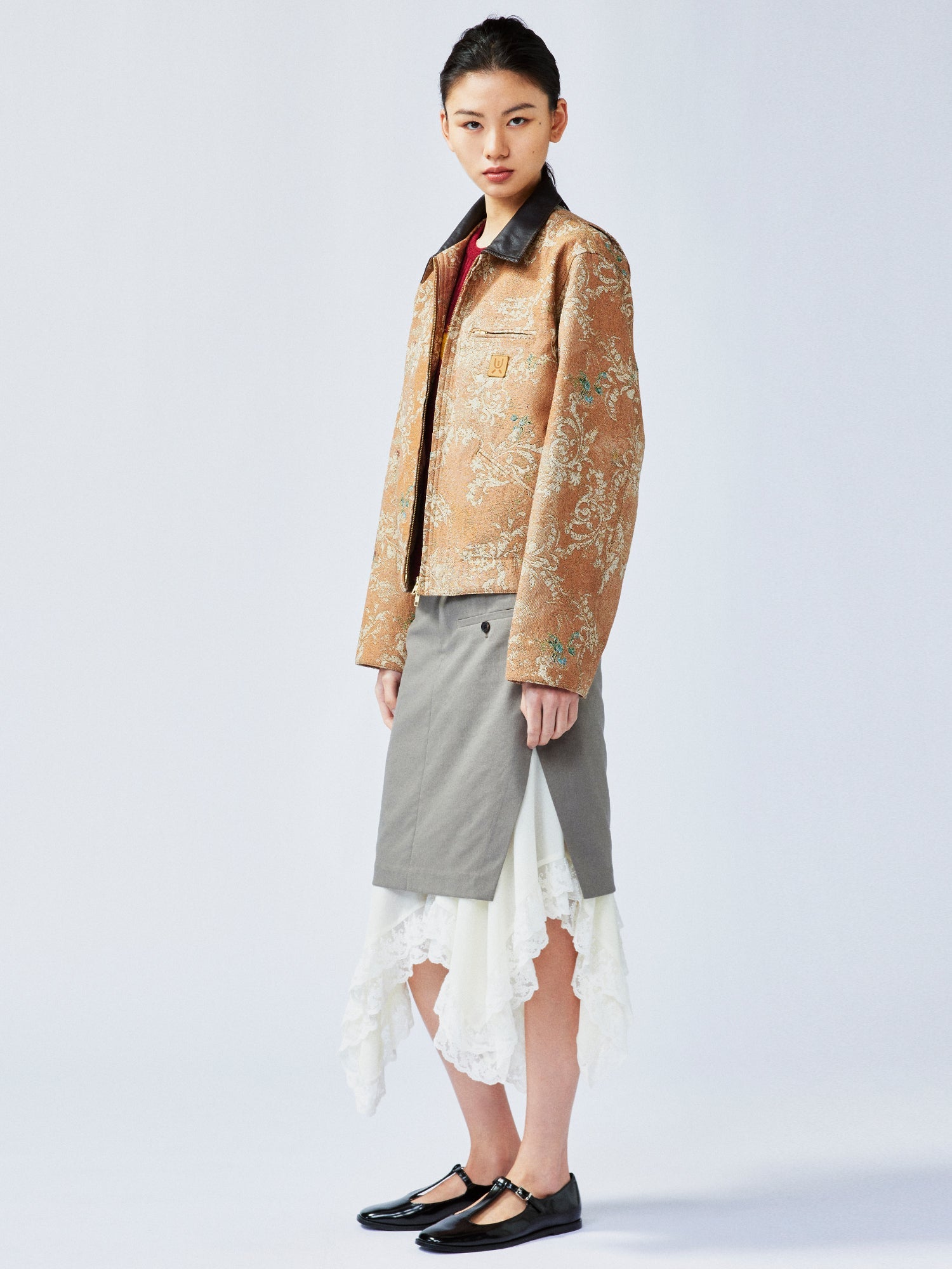 Vintage glamorous jacquard floral Detroit jacket