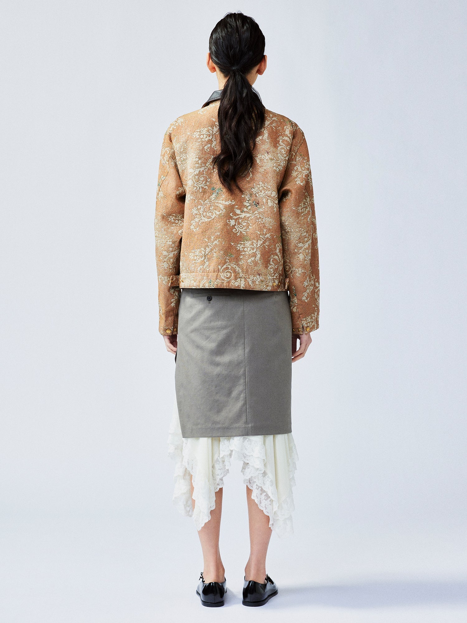 Vintage glamorous jacquard floral Detroit jacket