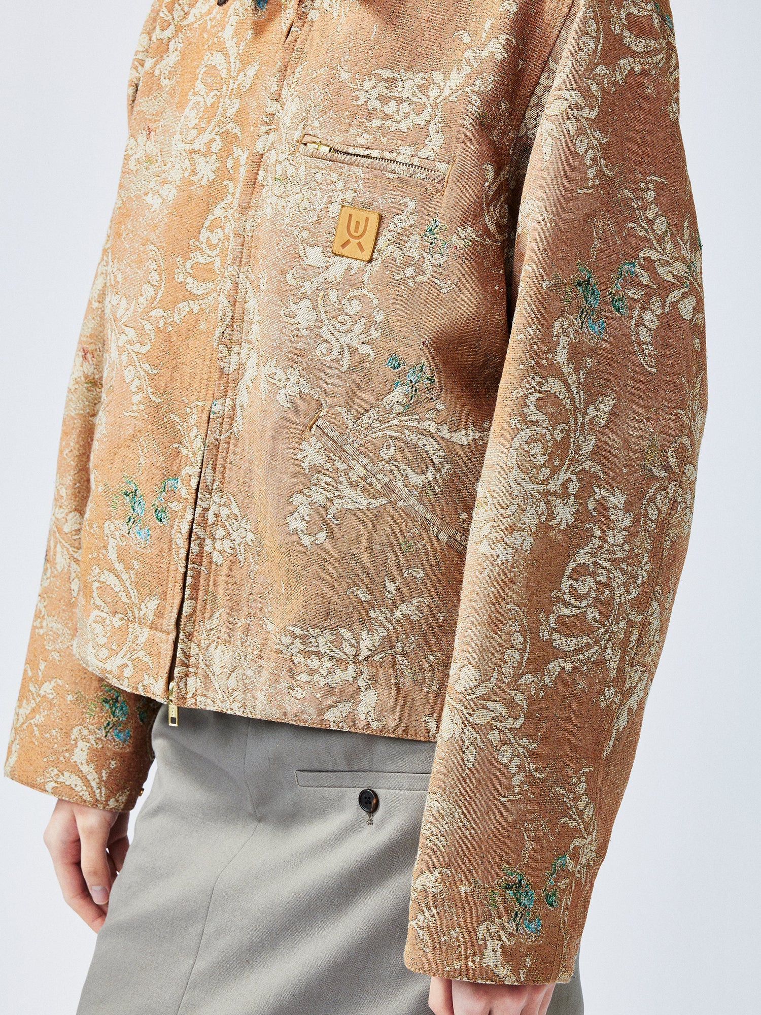 Vintage glamorous jacquard floral Detroit jacket