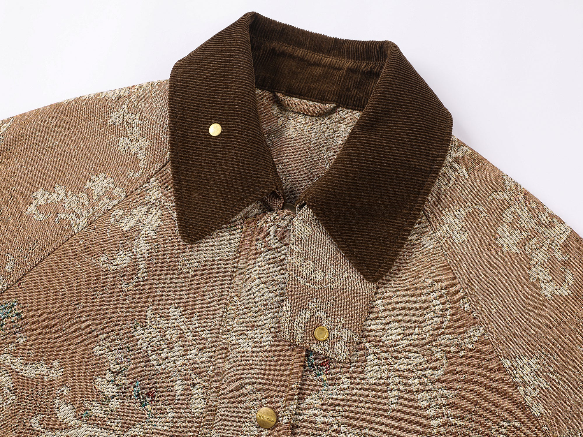 Vintage glamorous jacquard floral cropped jacket