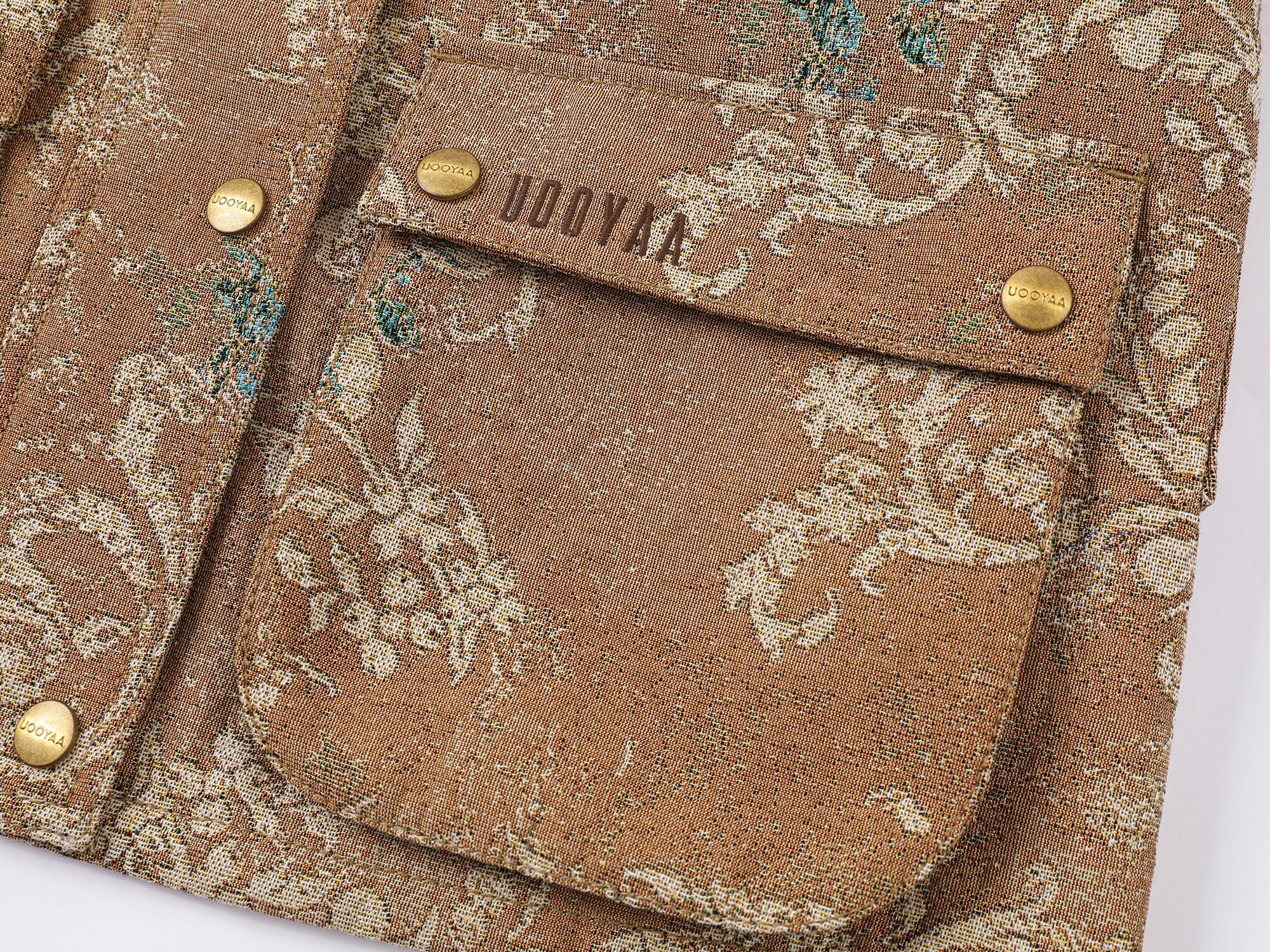 Vintage glamorous jacquard floral cropped jacket