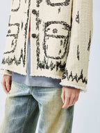 Hand-painted style beaded embellished Chanel-inspired jacket