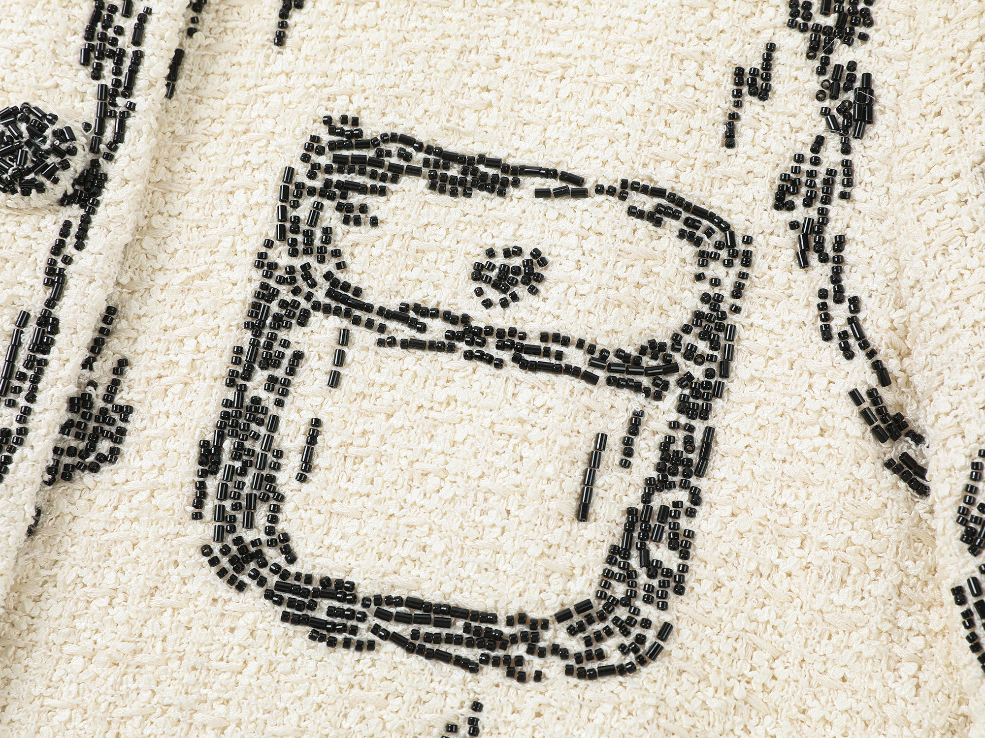 Hand-painted style beaded embellished Chanel-inspired jacket