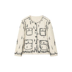 Hand-painted style beaded embellished Chanel-inspired jacket