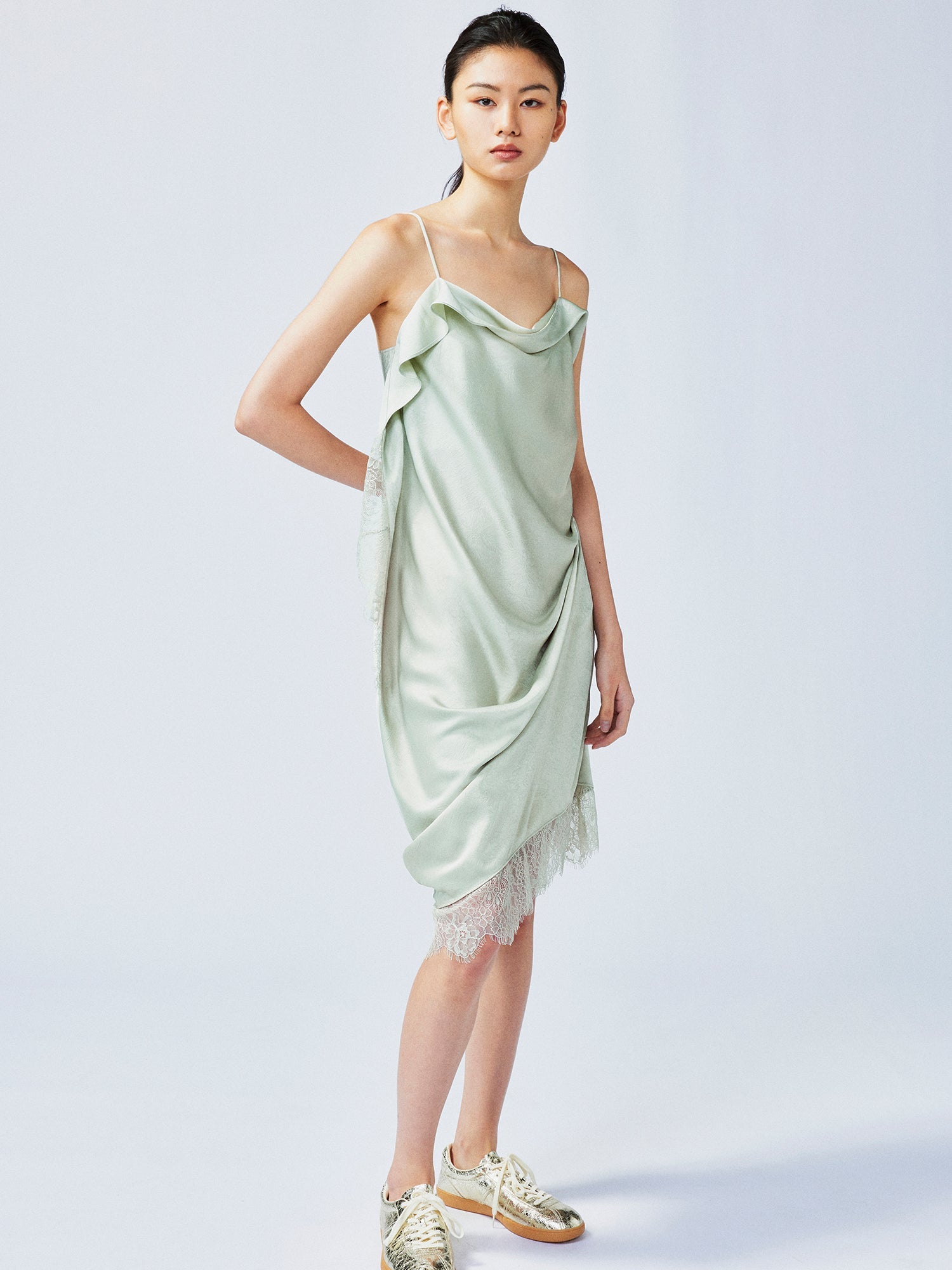 Free-flowing lift slip dress