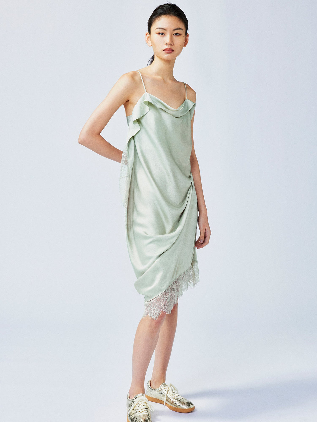 Free-flowing lift slip dress