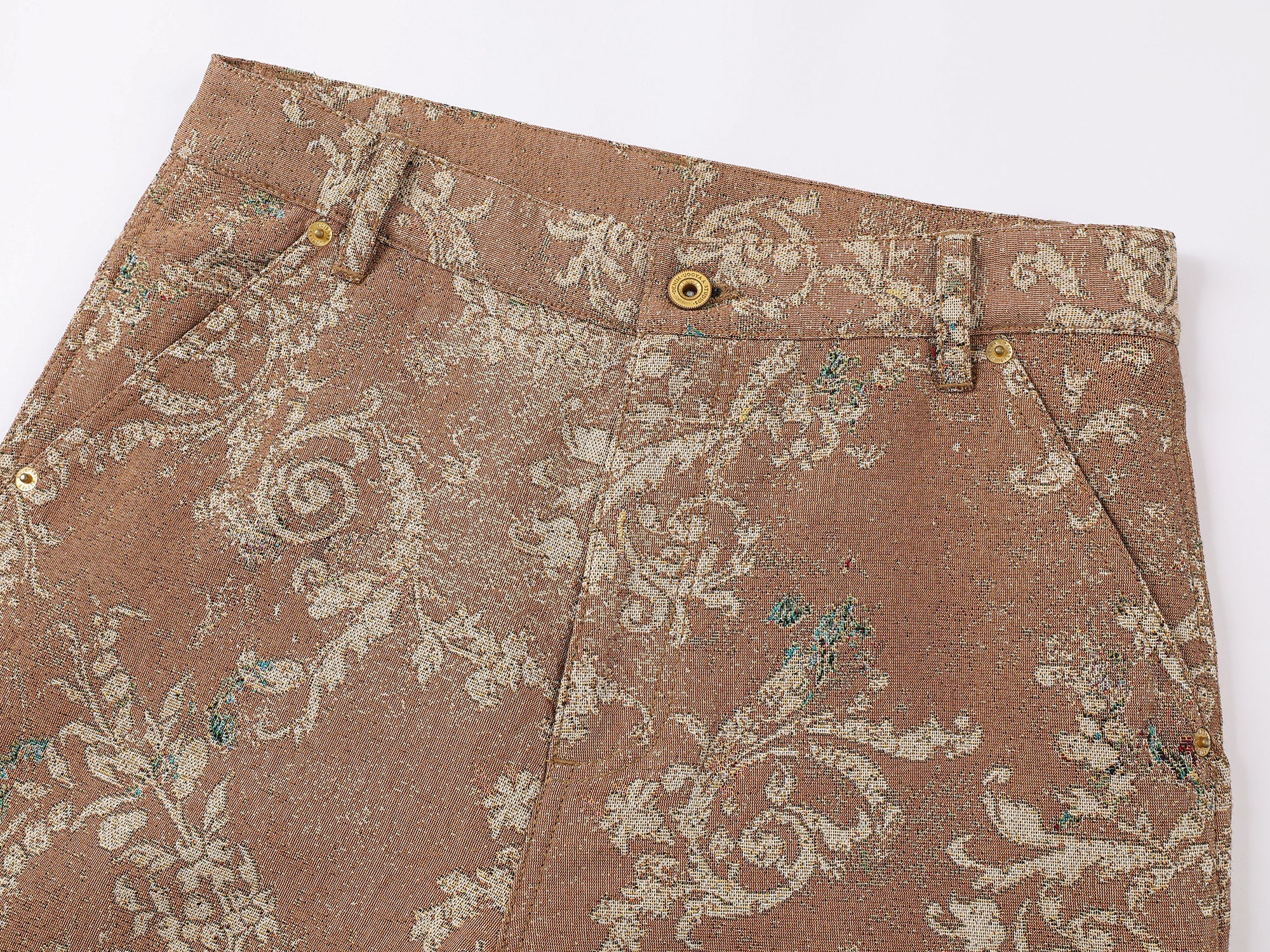 Vintage glamorous jacquard floral cargo pants